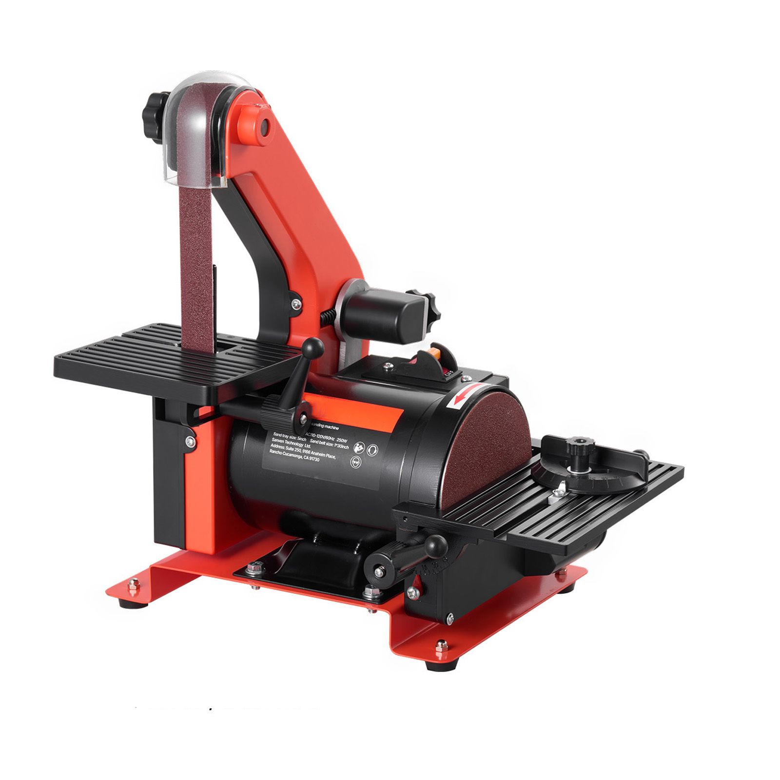 125-mm-band- Und Tellerschleifer, 250 W, 0-45° Neigbarer Tisch, Integrierte Staubabsaugung, Für Holz, Heimwerkerarbeiten Und Restaurierungsprojekte.