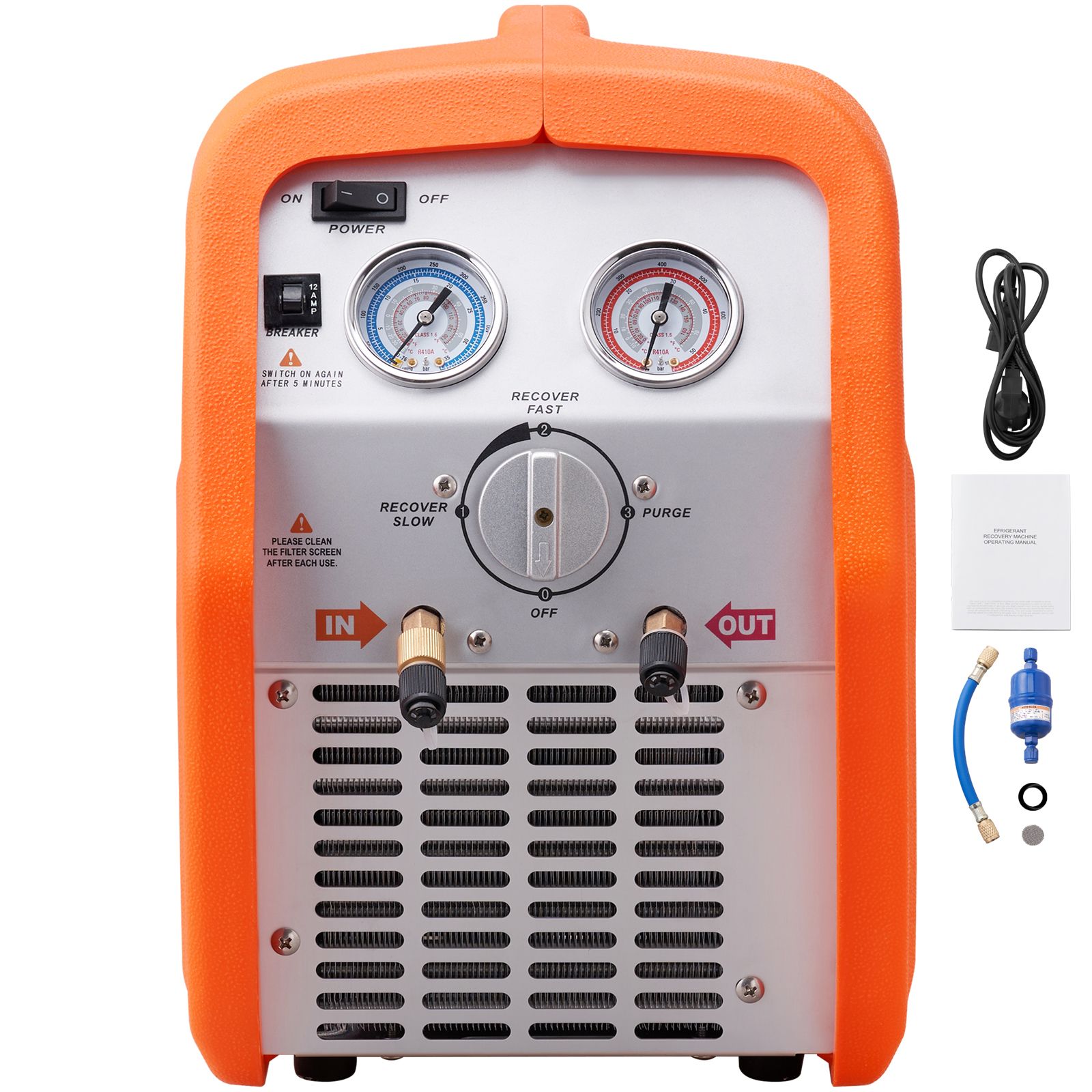 Tragbares 3/4 Ps Kältemittel-rückgewinnungsgerät, Hochdruckschutz, 220-240 V 60 Hz, Für Dampf Und Flüssigkeit, Kfz-klimaanlagen.