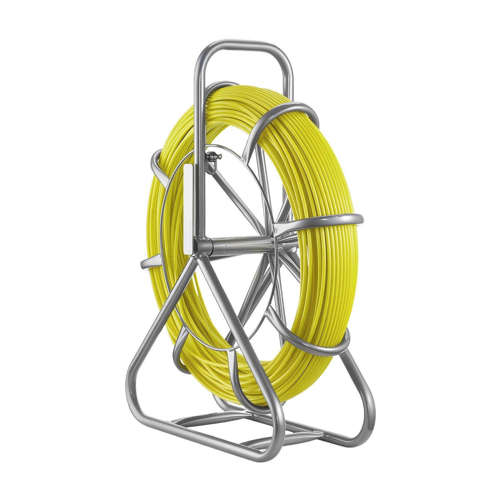 Glasfaserkabelmast, 100 M, Ø 6,3 Mm, Mit Trommel Und Verriegelungsmechanismus, Nichtleitendes Einziehwerkzeug Für Wände, Böden Und Elektrische Leitungen.
