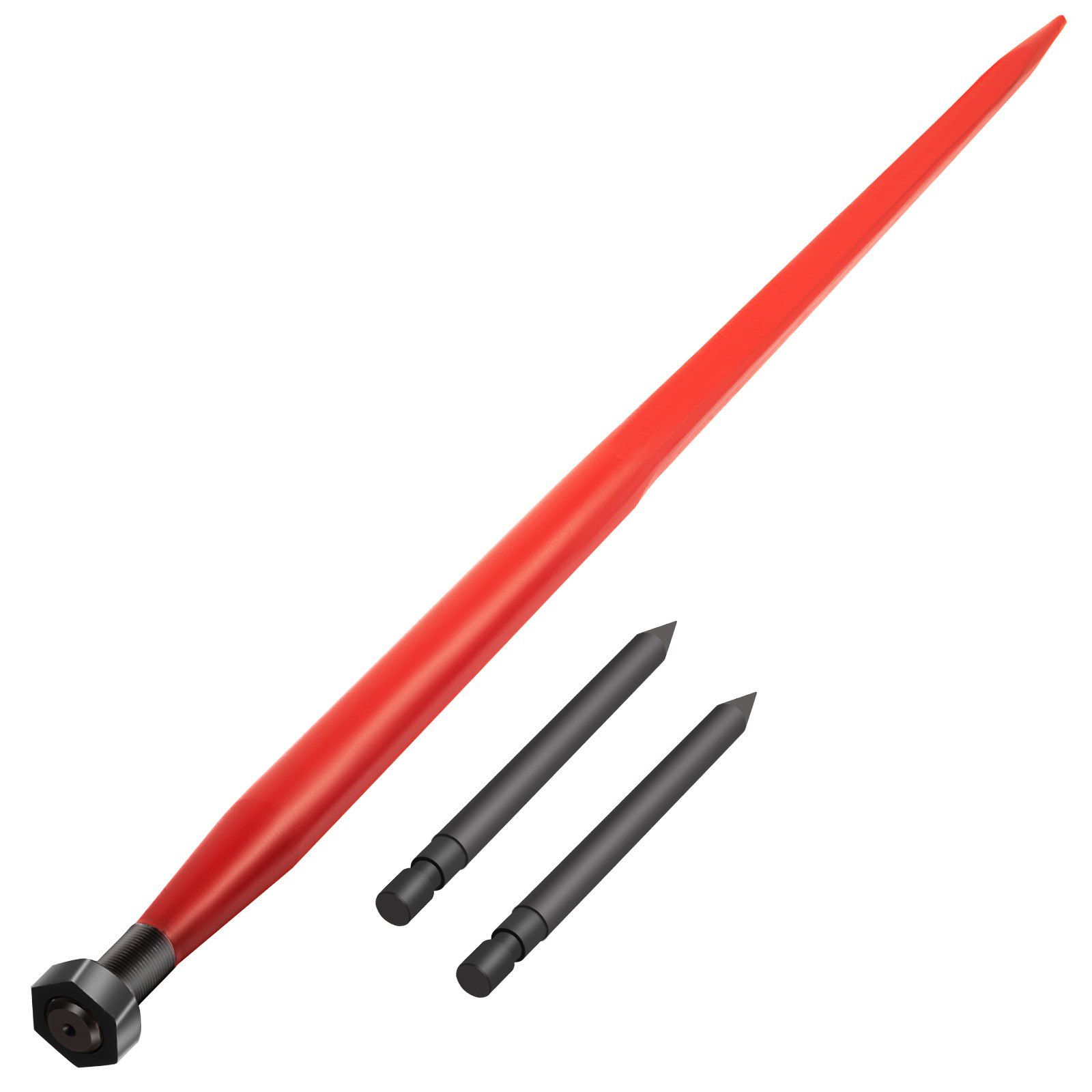 49-zoll-heuhaufen, 1360 Kg Tragfähigkeit, Schnellverschluss-ballenspitze, 1 3/4-zoll-heugabel Mit 2 Stabilisatoren, Rote Beschichtung, Conus 2-kompatibel