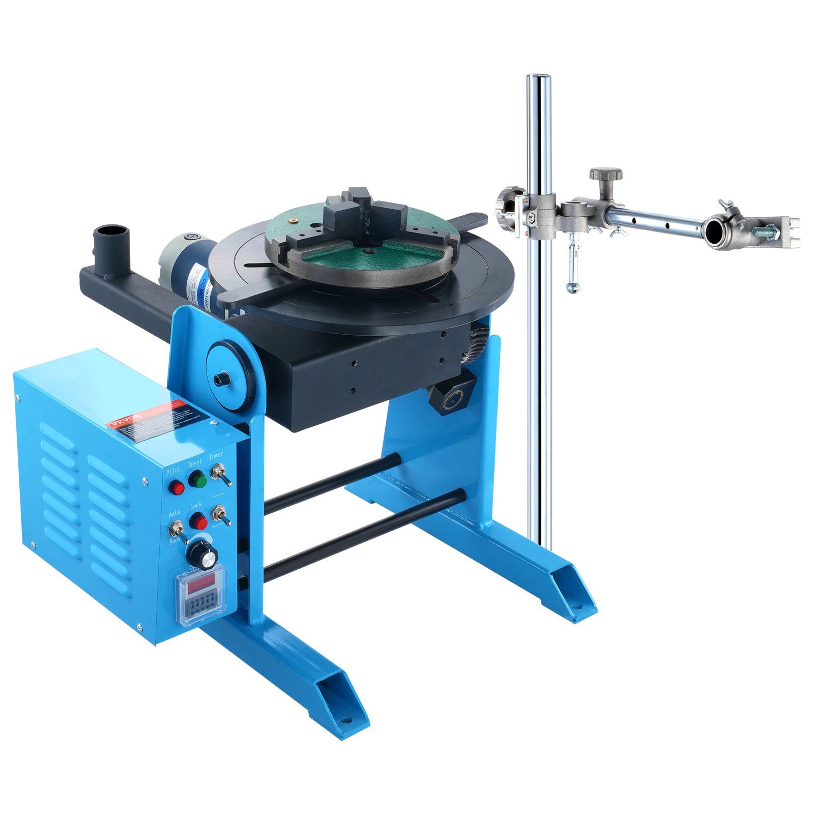 Rotationsschweißstation 50 Kg, 0-90° Tisch, 0,5-6 U/min, 120 W, Mit 12,4" 3-backen-spannfutter Und Brennerhalter, Zum Schneiden, Schleifen, Montieren Und Testen.
