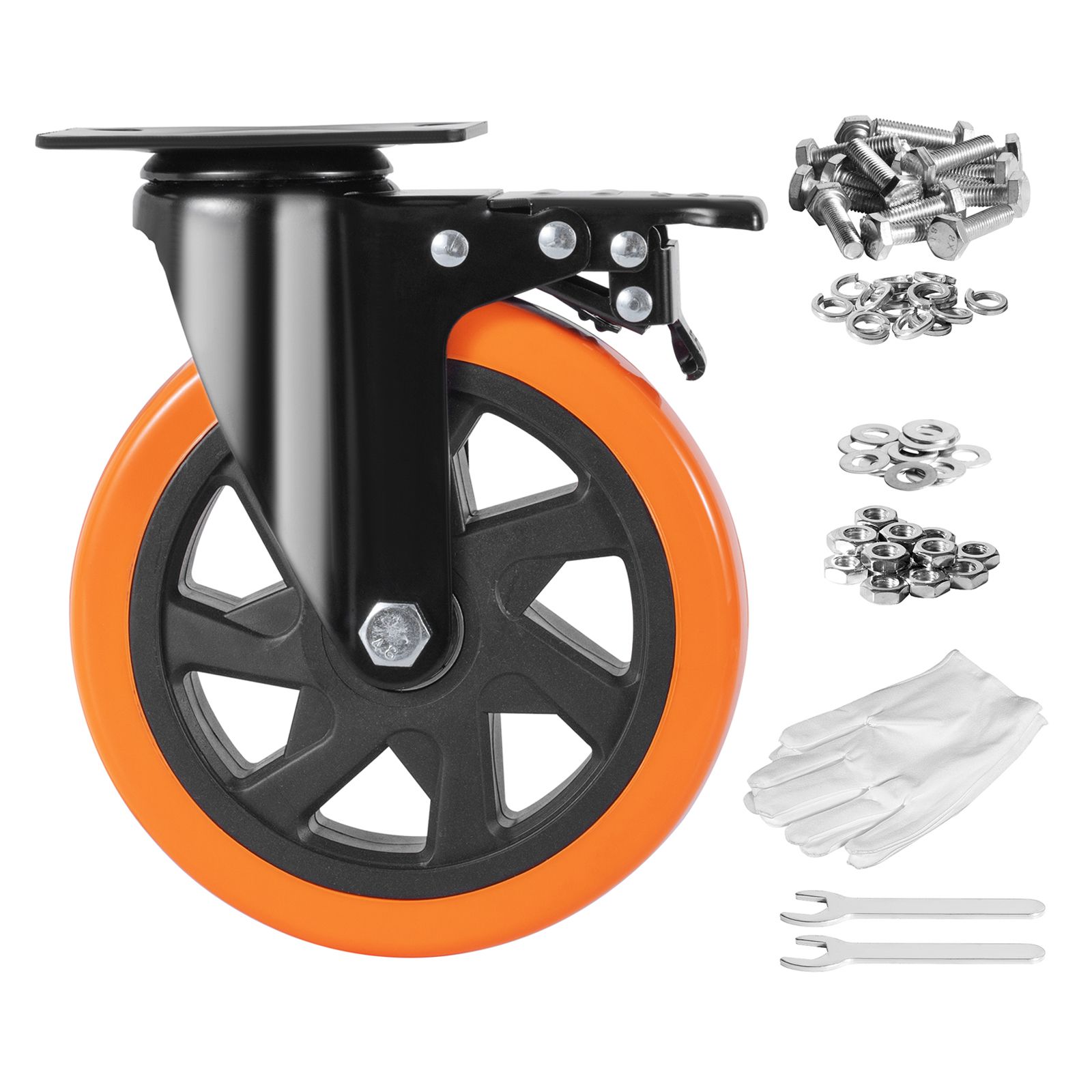 15,2 Cm Lenkrollen, 4er-set, Mit A/b Sicherheitsbremse, Geräuscharmes Pvc, 317,5 Kg Tragfähigkeit Pro Rad, Abriebfest, Für Transportwagen, Möbel Und Werkbänke.