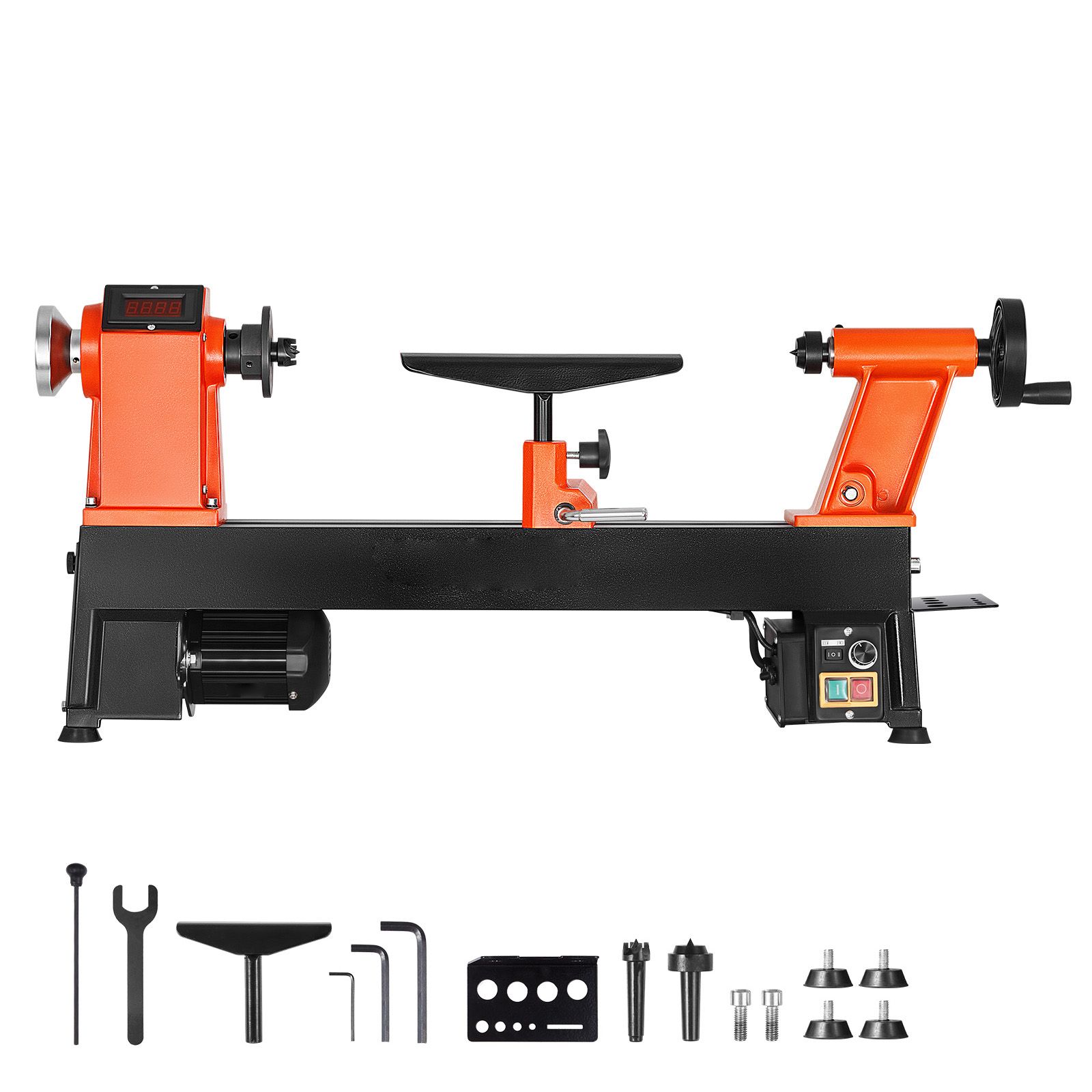750-w-holzdrehbank, Variable Drehzahl 150-3800 U/min, Bürstenloser Motor, Bett 304x465 Mm, Gusseisenkonstruktion.