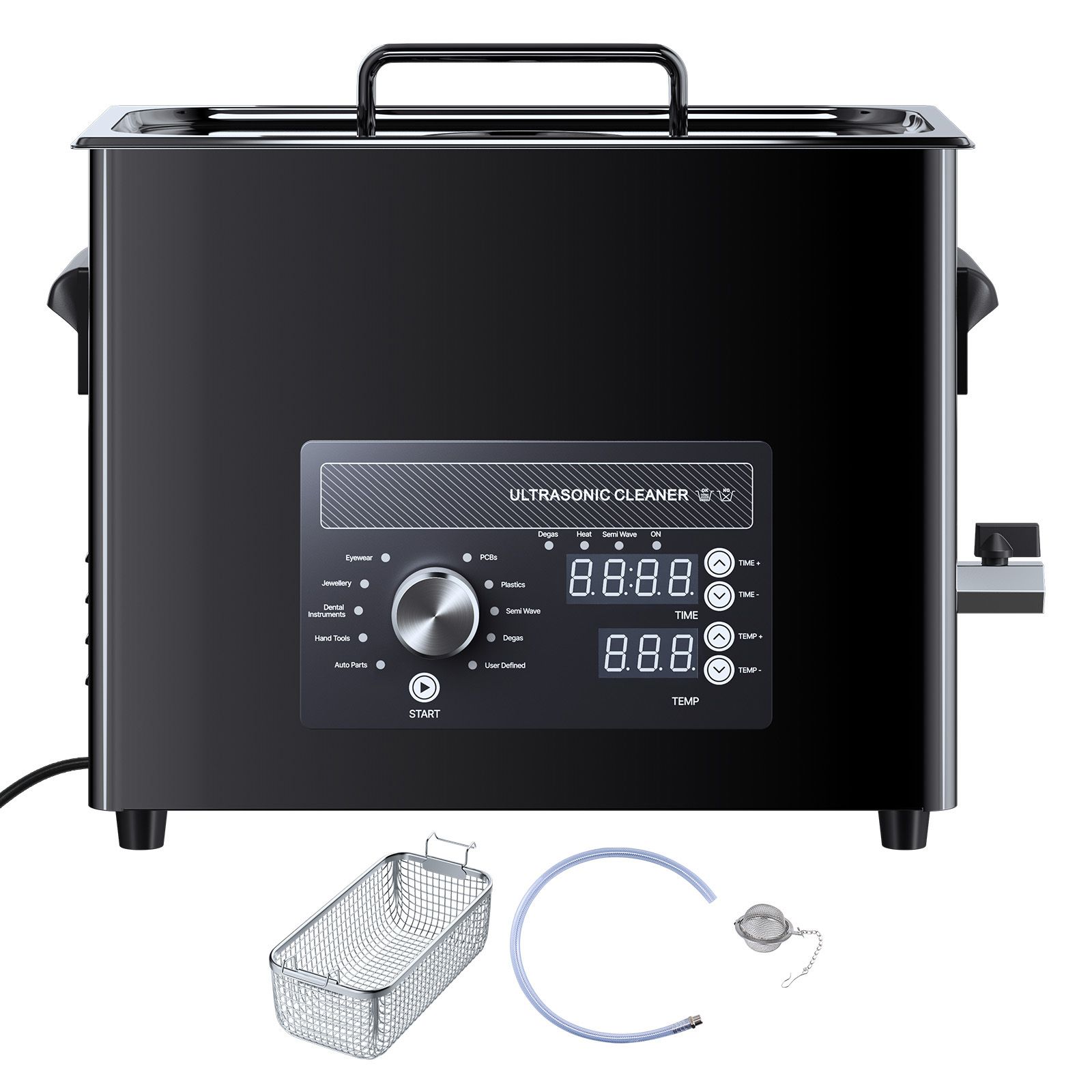 6-liter-ultraschallreiniger, Profigerät Mit Druckknopfsteuerung, Edelstahl Mit Korb Und Kugeln, Für Uhren, Rasierer, Schmuck, Münzen Und Mehr