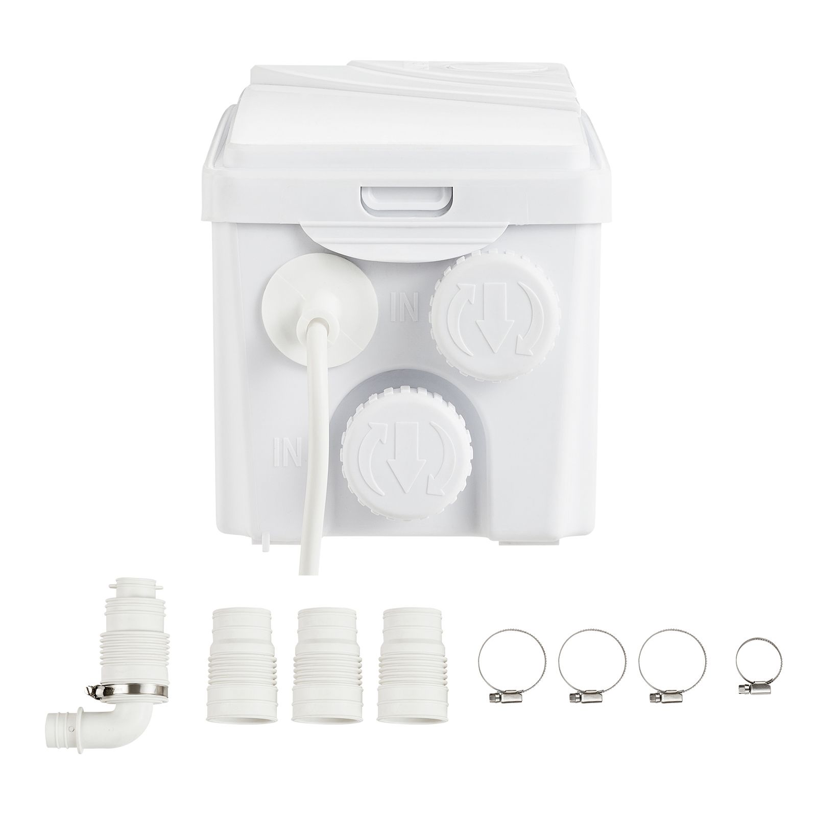 350-w-zerkleinerungspumpe, Fördermenge 6000 L/h, Förderhöhe 7 M, 3 Einlässe Für Abwasser, Ideal Für Keller, Küche, Spüle, Dusche, Badewanne, Waschmaschine.