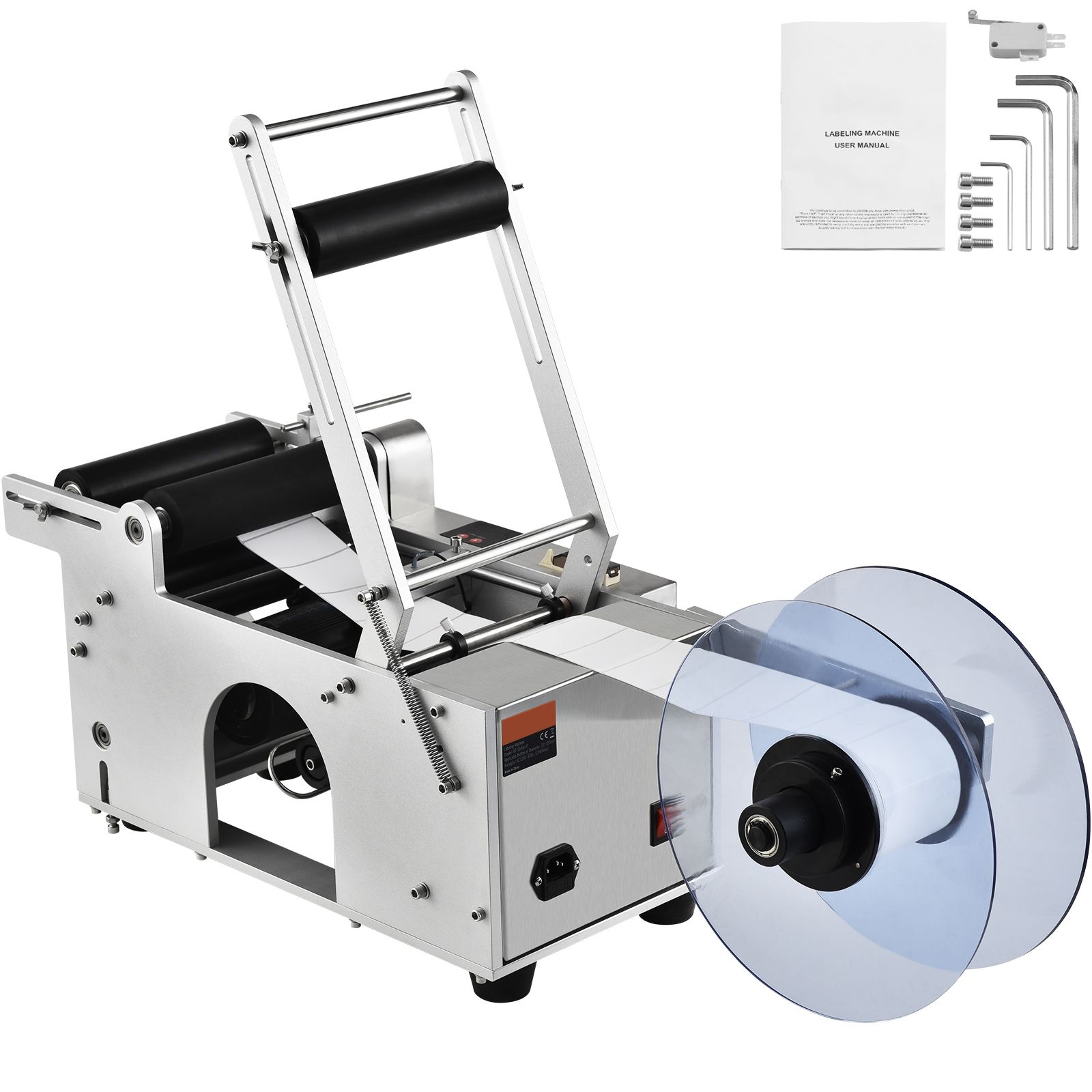 Halbautomatische Etikettiermaschine Für Runde Flaschen, 20-50 Stück/min, Elektrischer Applikator, Durchmesser 2-12 Cm, Mit Druckstange.