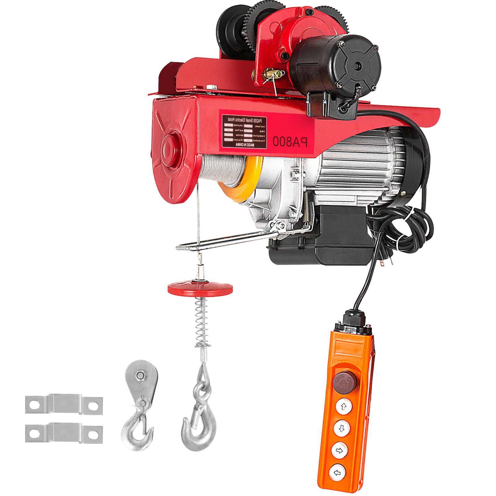 Elektrische Seilwinde (1300 W), 800 Kg/1700 Lbs, 12 M, Doppelkette, Hakenzug Für Garage Und Industrie