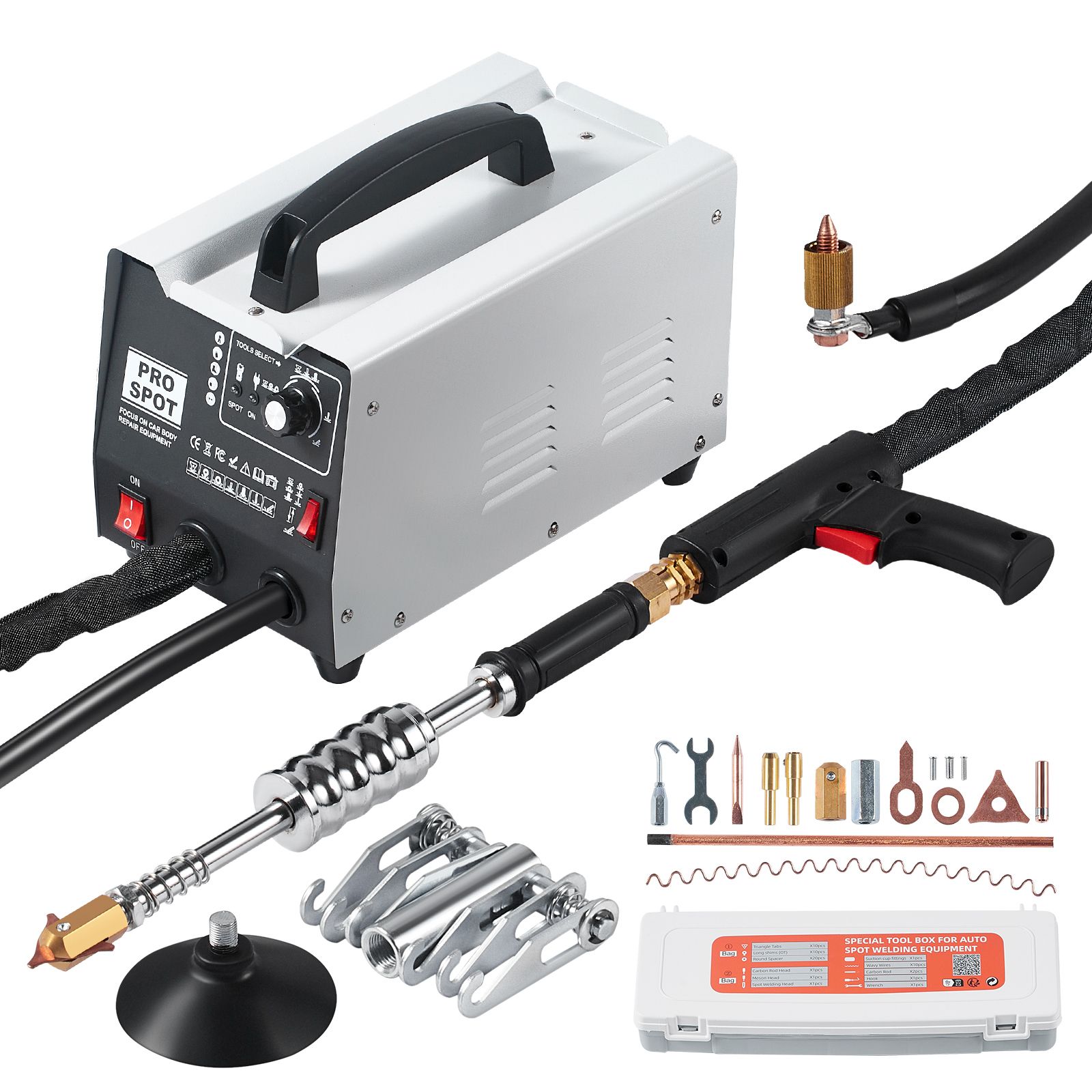 Punktschweißgerät-set Zur Ausbeulung Von Autos, 1,8 Kw, 7 Schweißmodi & Einstellbare Leistung, Karosserieziehwerkzeug Für Pkw Und Lkw