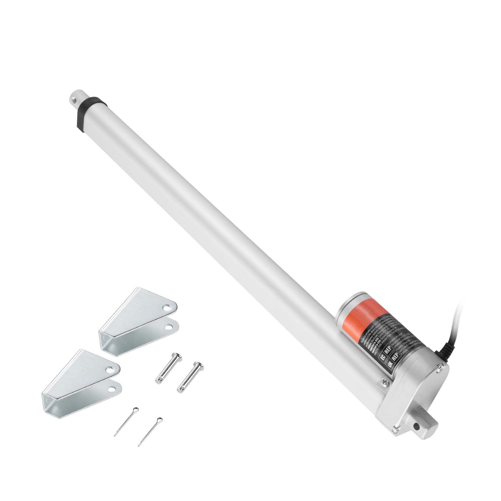 Elektrischer Stellantrieb, 12 V, 45,7 Cm, Tragfähigkeit 1500 N, Geschwindigkeit 0,5 Cm/s, Schutzart Ip54