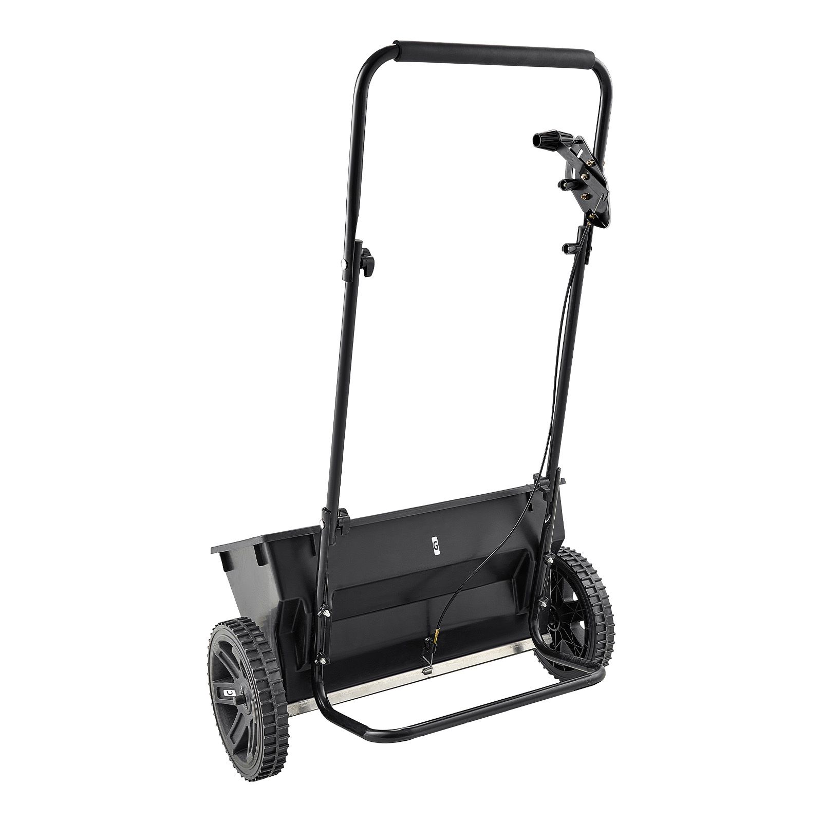 Manueller Streuwagen, 50 Pfund Fassungsvermögen, Mit Einfülltrichtergitter, 18 Zoll Streubreite Und 30 Einstellungen, 10 Zoll Geländereifen, Für Garten- Und Rasensamen Und Düngemittel.