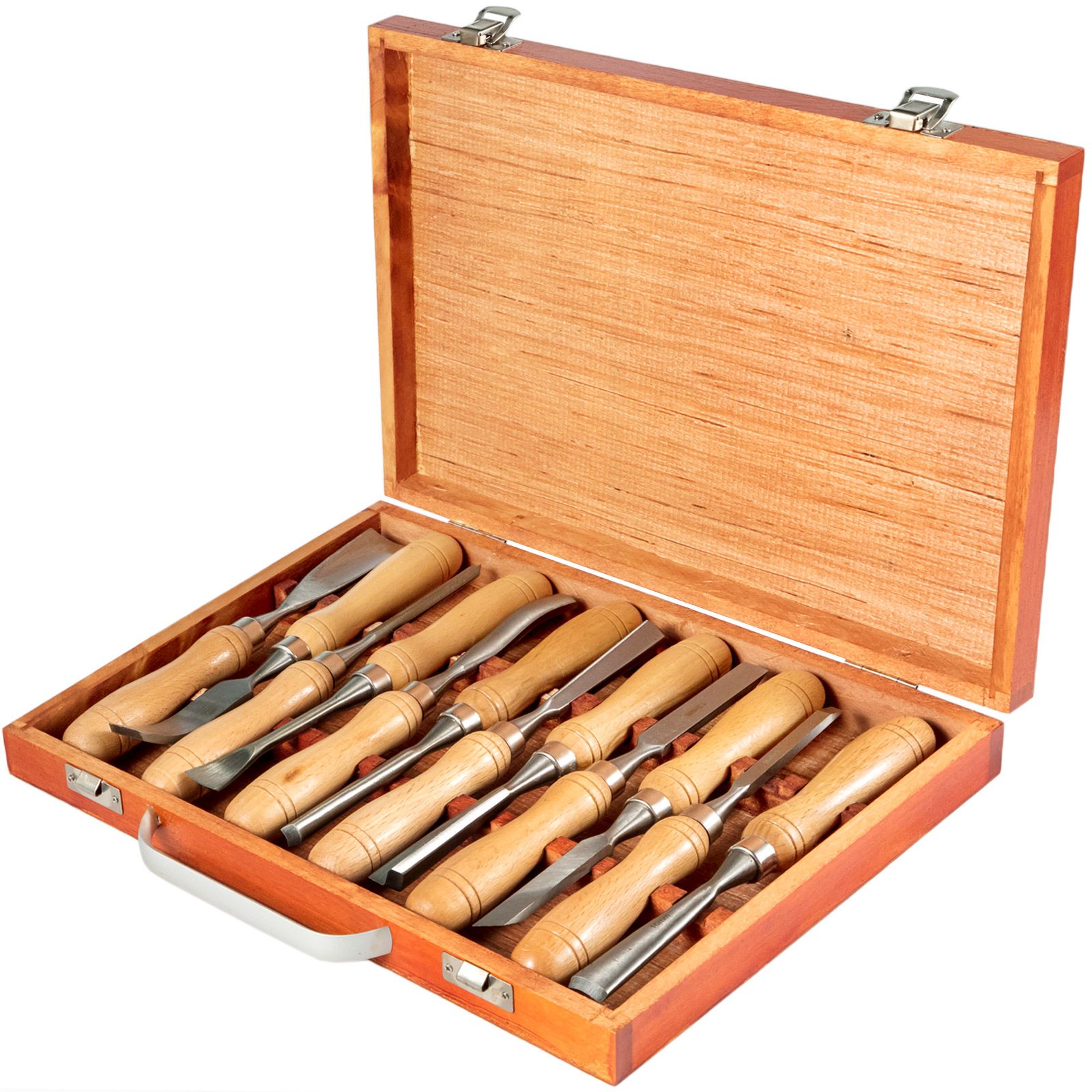 Set Aus 12 95 Mm Holzmeißeln, Drechselwerkzeuge Für Holzschnitzerei, Möbel Und Wurzelbearbeitung, 9 Zoll Lange Griffe.