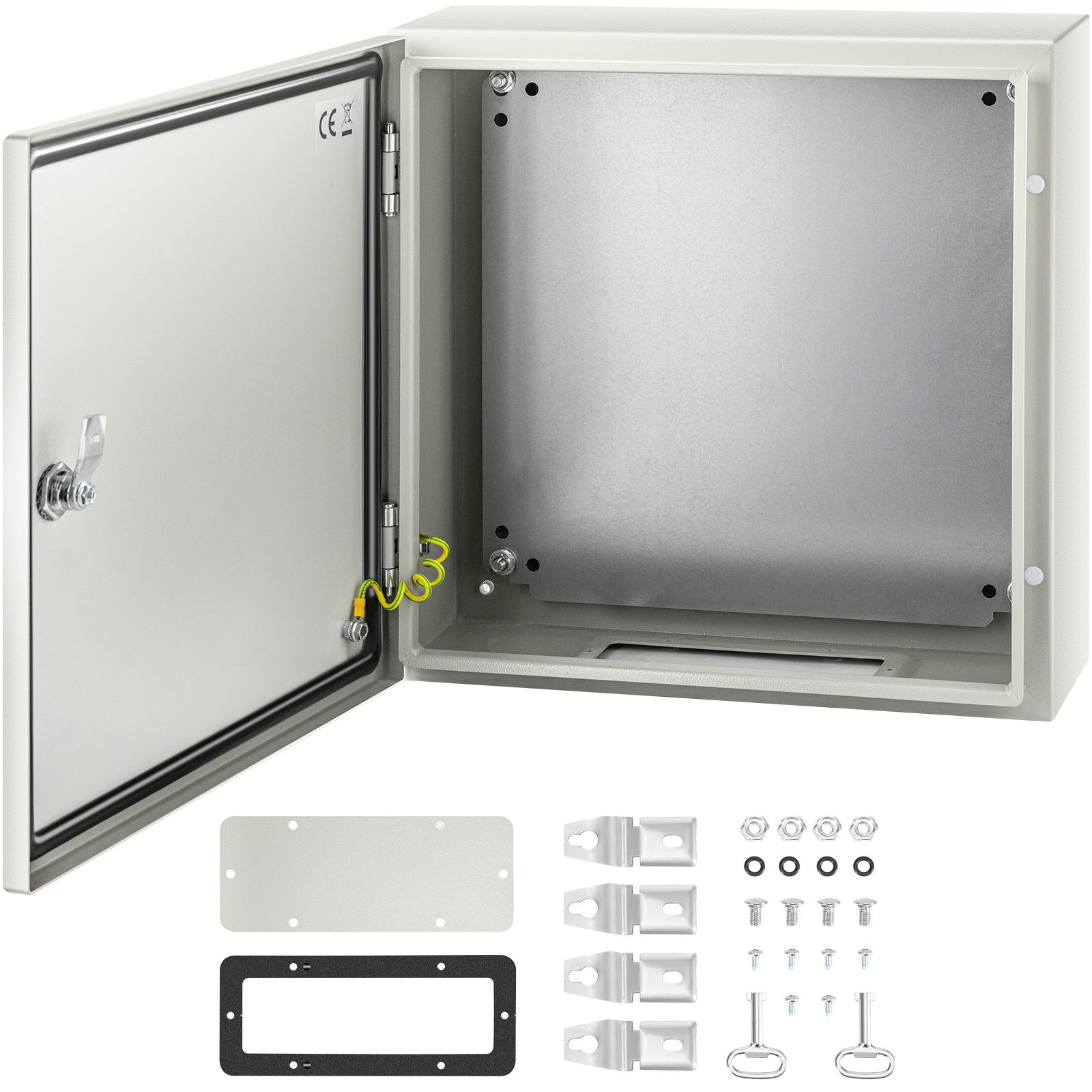 Nema 4x Stahl-elektroverteilerkasten, 40x40x15 Cm, Ip66 Wasserdicht, Staubdicht Und Wasserdicht, Für Den Innen- Und Außenbereich, Mit Montageplatte.