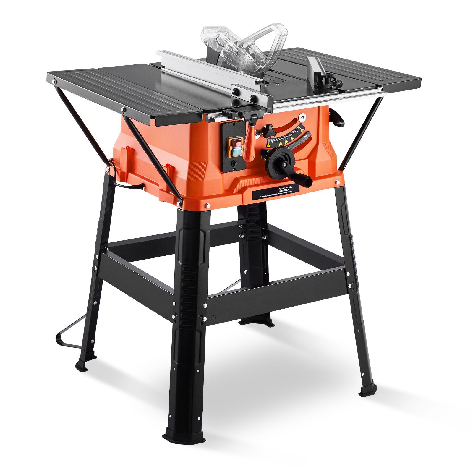 Tischkreissäge Mit Ständer, 254 Mm, 1800 W, Tragbar Und Kompakt, 200 Mm Schnittkapazität, 4800 U/min Drehzahl, 24-zahn-sägeblatt, Verschiebbarer Gehrungsanschlag, Für Tischlerarbeiten Und Möbelbau.