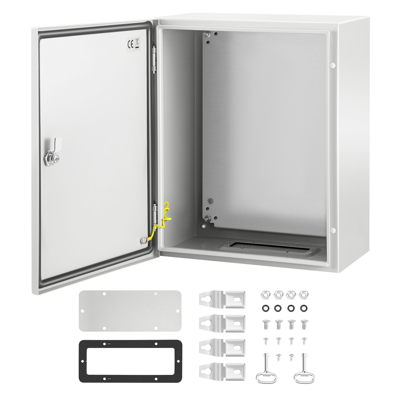 Nema 4x Stahl-elektroverteilerkasten, 50x40x25 Cm, Ip66 Wasser- Und Staubdicht, Mit Montageplatte, Für Den Innen- Und Außenbereich.