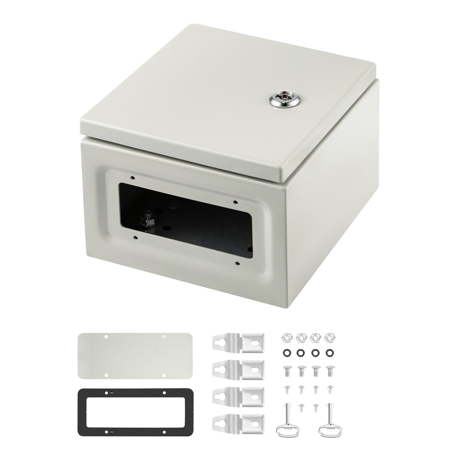 Elektrisches Stahlgehäuse Nema 4x, 20x20x15 Cm, Ip66 Wasser- Und Staubdicht, Für Den Innen- Und Außenbereich.