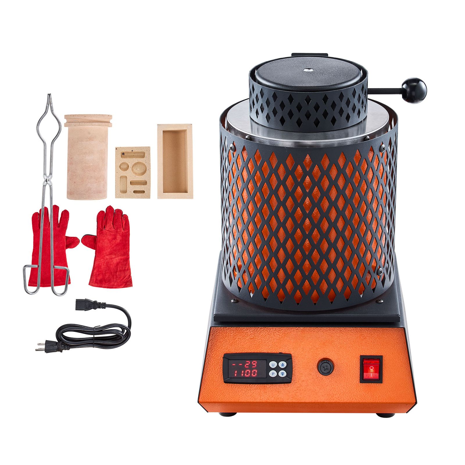 Elektrischer Schmelzofen Mit 1500 W, 2102 °f/1150 °c, Mit 5 Kg Keramiktiegel, Für Gold Und Metalle, Gießerei-set Für Schmuck Und Komponenten.
