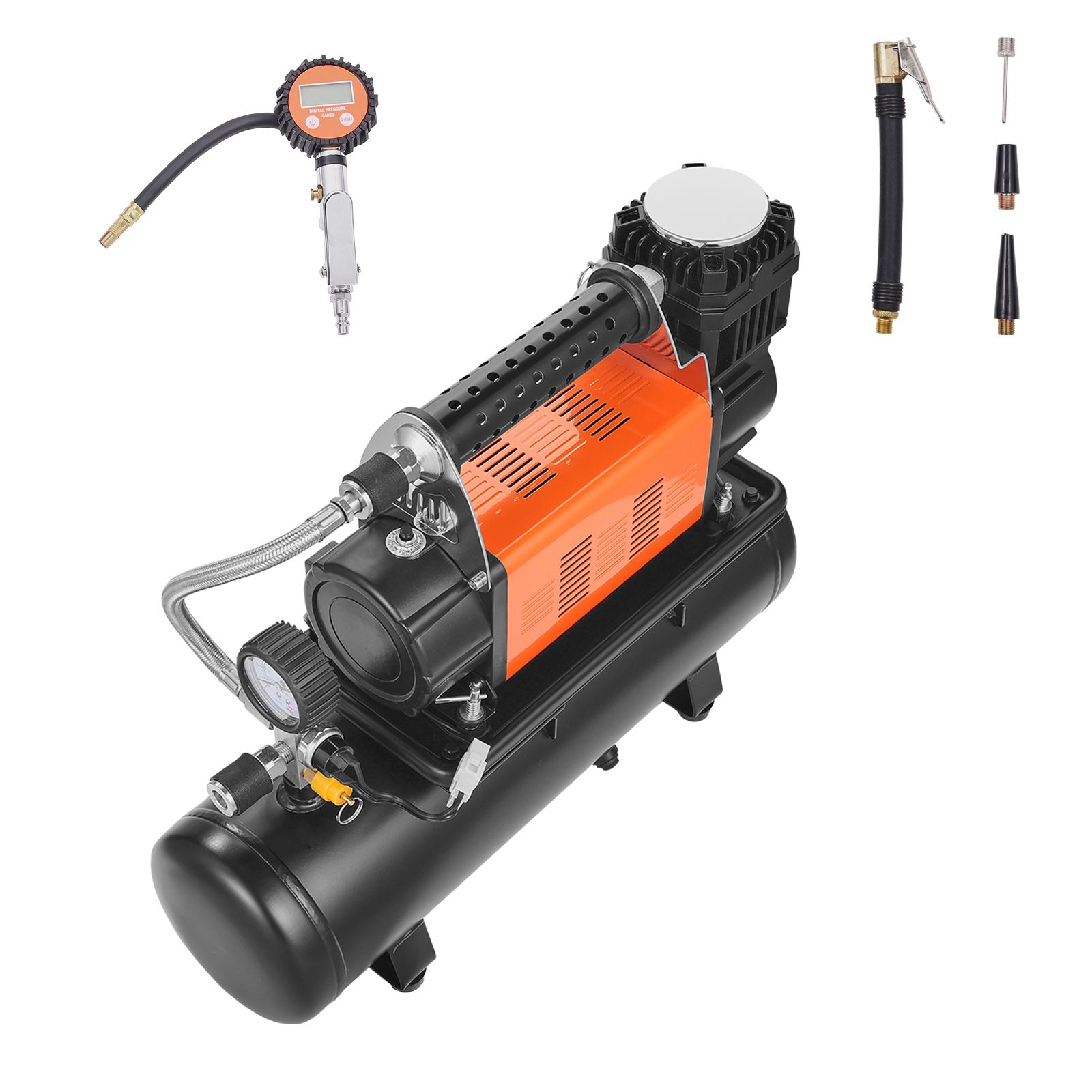 12v Hochdruck-luftkompressor, 6l Tank, 6,35 Cfm Durchflussrate, 150psi Tragbarer Reifenfüller, Digitales Manometer, Für Lkw, Pkw, Suv, 4x4, Wohnmobil.