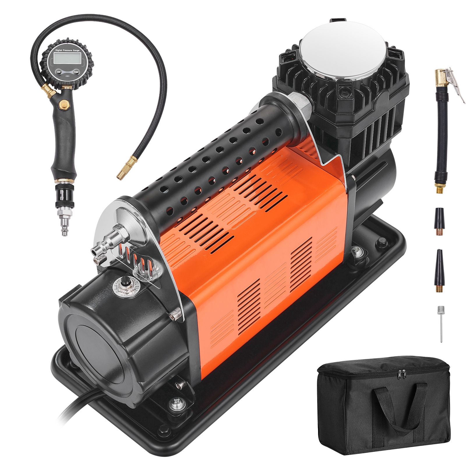 Hochleistungs-12v-luftkompressor - Reifenfüller Mit Digitalem Manometer, 7,06 Cfm, 150 Psi, Tragbar, Adapter Für Lkw, Pkw, Suv, 4x4, Wohnmobil Inklusive.
