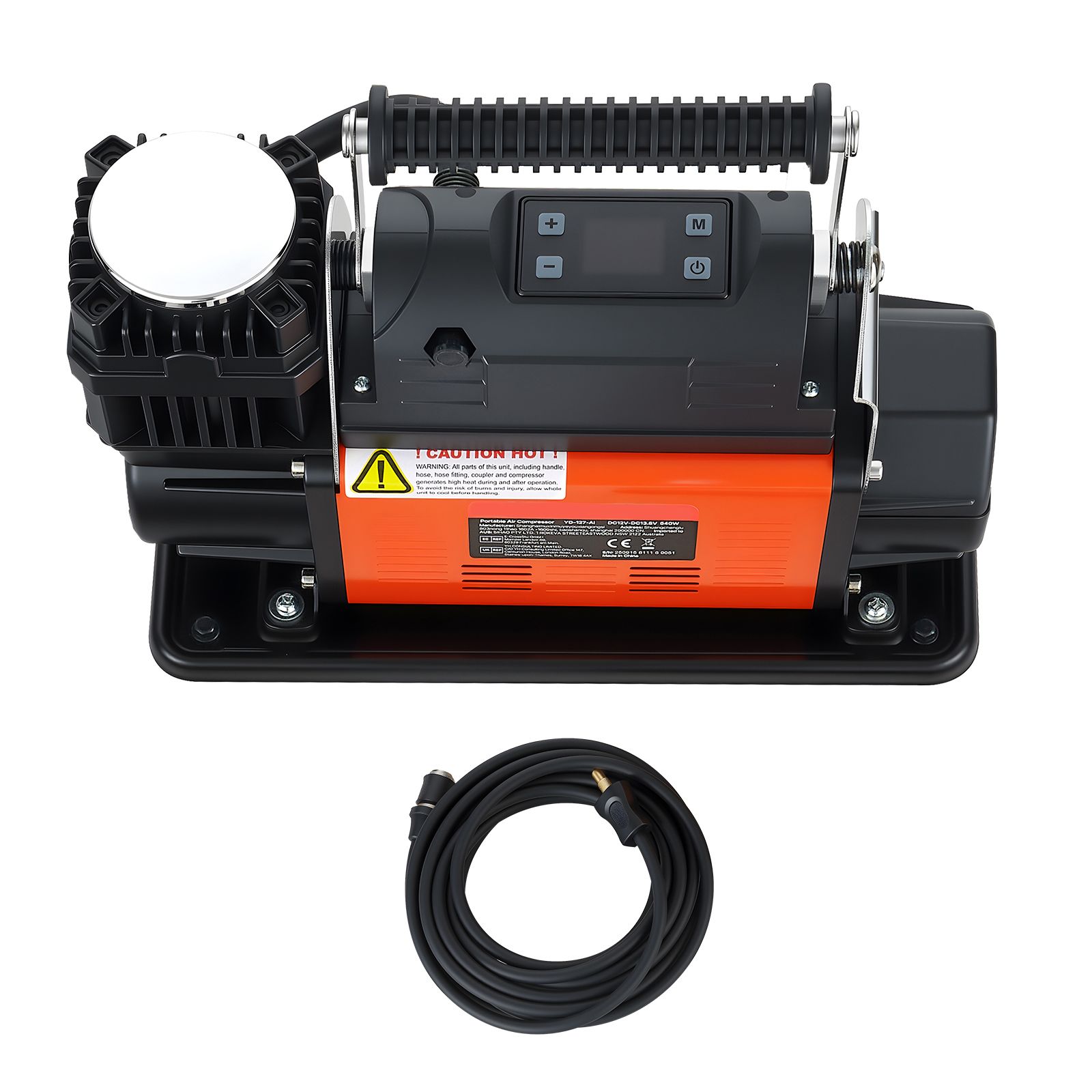 12v Hochdruck-luftkompressor, Tragbarer Reifenfüller Mit Automatischer Abschaltung, Lcd-bildschirm, 202 L/min, 150 Psi, Adapter Für Lkws, Suvs, 4x4s, Wohnmobile.