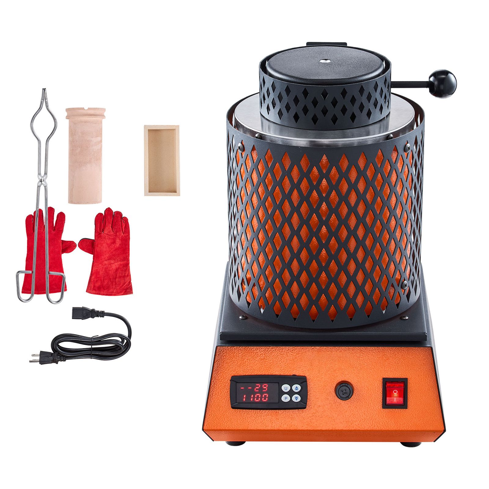 Elektrischer Schmelztopf 1350w Mit 3kg Keramiktiegel, 1150°c, Zum Schmelzen Von Gold, Silber, Kupfer Und Anderen Metallen, Ideal Für Schmuck Und Metallkomponenten.