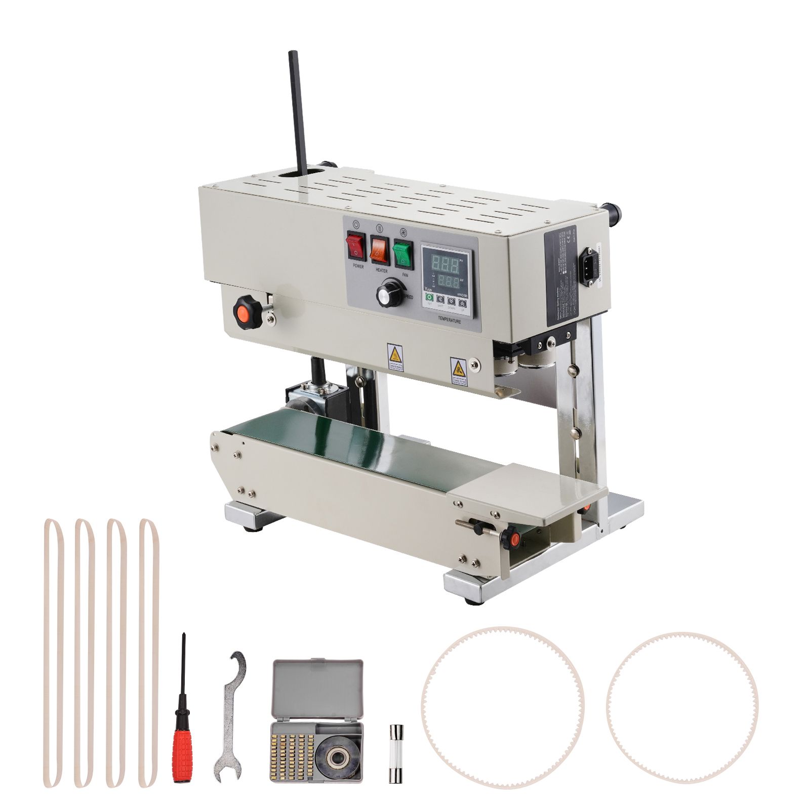 Kontinuierliche Streifenschweißmaschine, Schweißbreite 6-12 Mm, Digitale Temperaturregelung, Kohlenstoffstahl, Für 0,02-0,8 Mm Dicke Kunststofffolien.