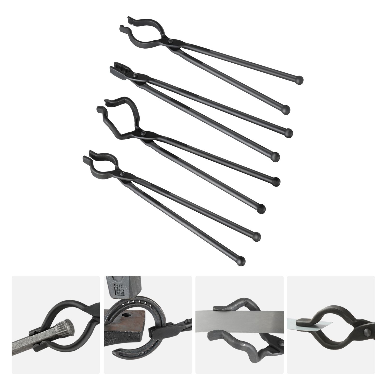 Schmiedezange, 45,7 Cm, 4er-set, Kohlenstoffstahl Mit A3-nieten, Ideal Für Anfänger Und Experten Im Schmiedehandwerk