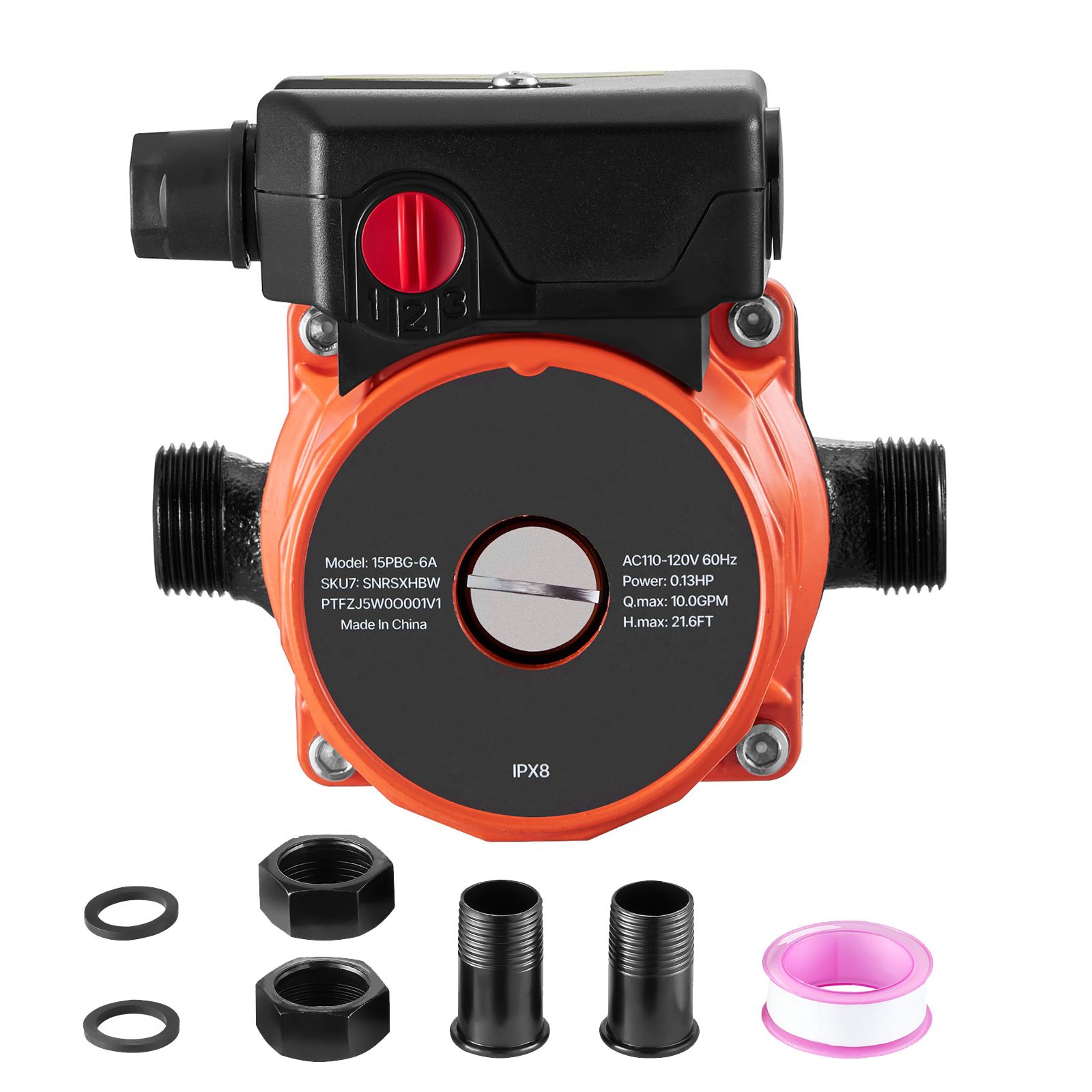 Durchlauferhitzer Für Warmwasser, 38 L/min, 3 Geschwindigkeiten, 100 W, 220-240 V, Anpassbar G3/4-g1/2, Gusseisenkopf, Für Warmwasserbereitersysteme.