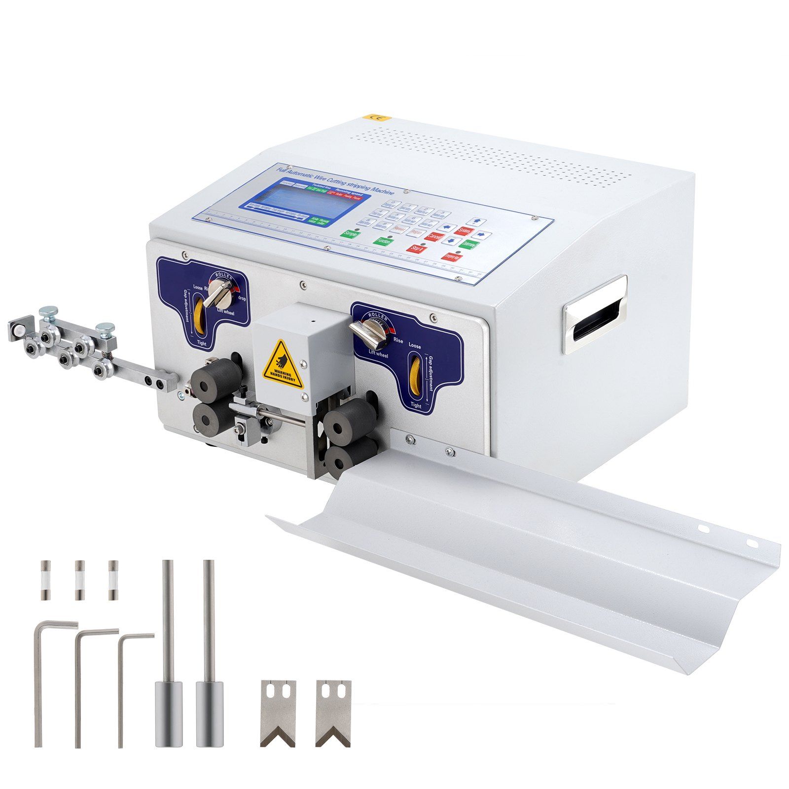 Automatische 300-w-abisolier- Und Abisoliermaschine Für Kabel, Werkzeug Mit Richtvorrichtung Und Auffangwanne Für Drähte Von 0,1-10 Mm².
