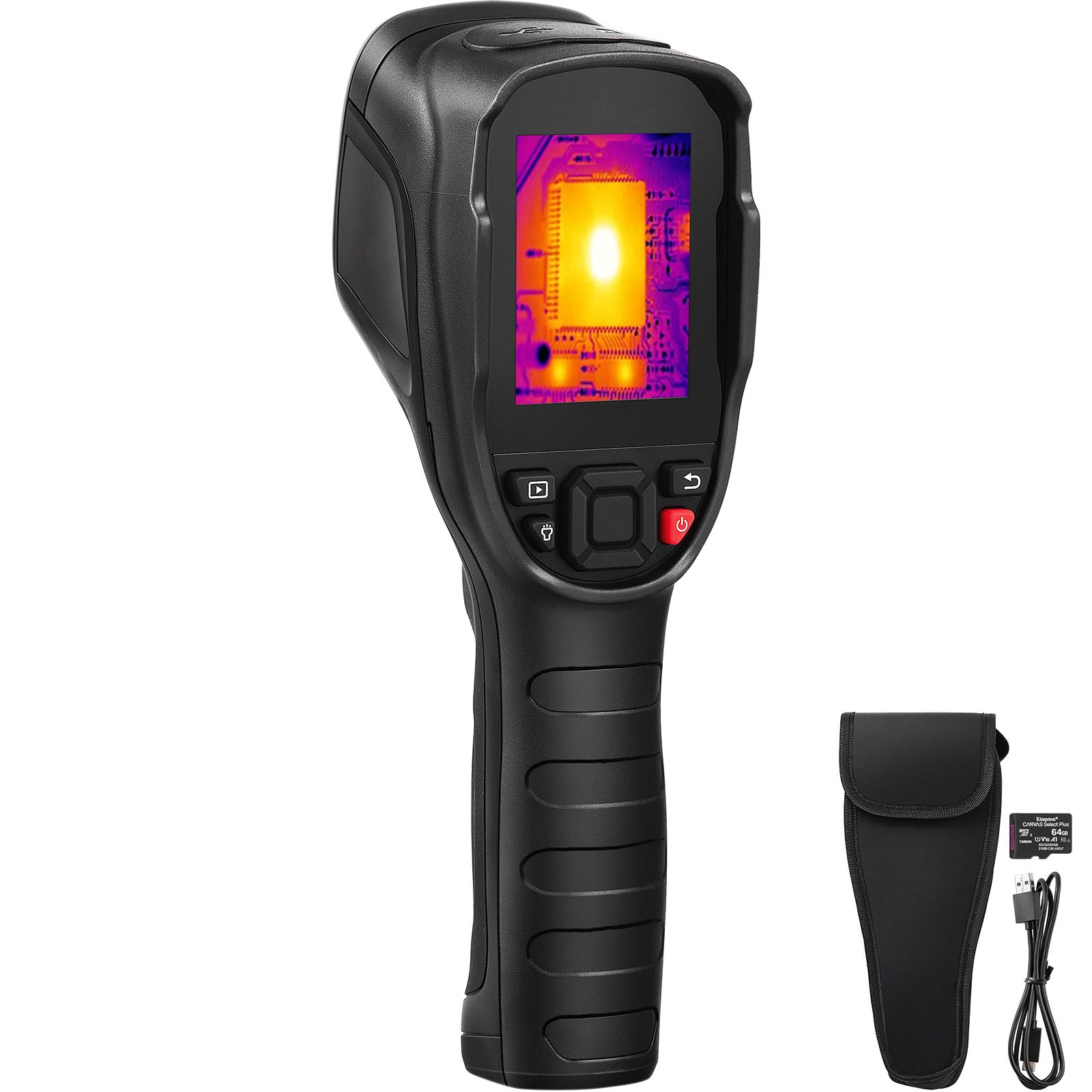 Hochauflösende 320x240 Wärmebildkamera, 2-mp-sichtkamera, 25-hz-bildwiederholfrequenz, Temperaturbereich Von -20 °c Bis 550 °c, Mit 64-gb-sd-karte Und Wiederaufladbarem Lithium-ionen-akku.