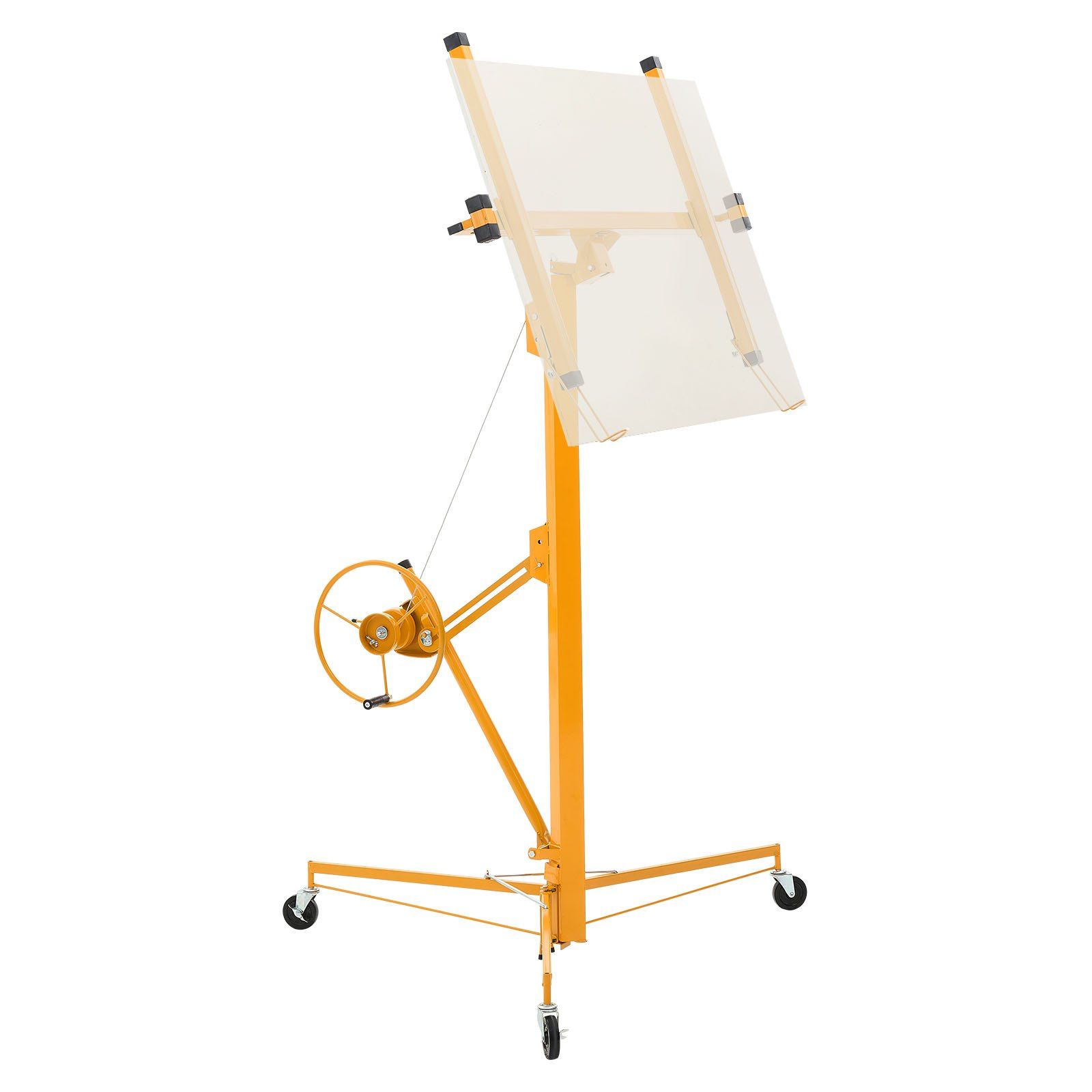 Gipskartonplattenheber 4877 Mm, Robust 68 Kg, Verstellbarer Teleskoparm, Feststellbare Räder, Ideal Für Decken Und Wände (gelb)