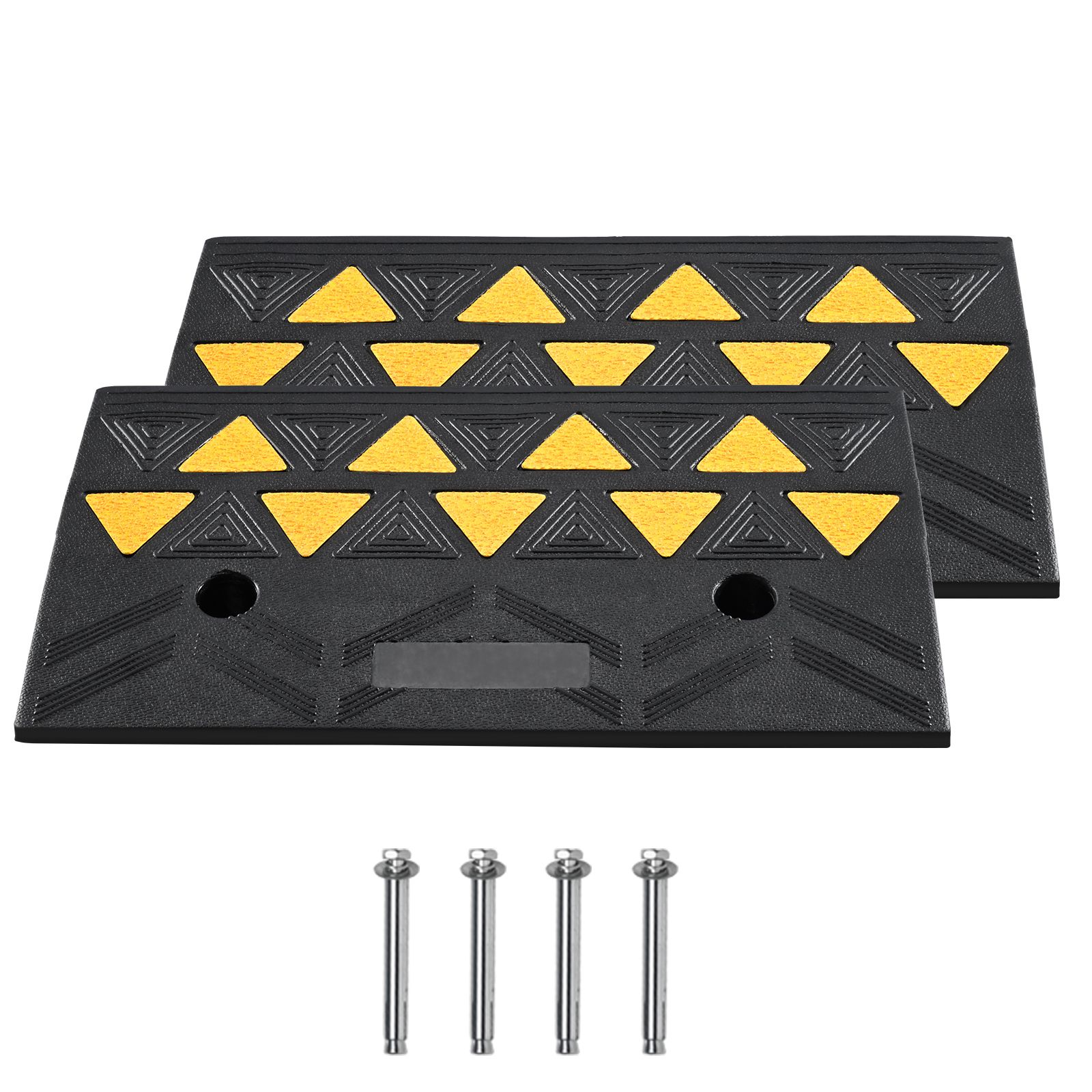 Gummischwellenrampe, 2er-set, Höhe 11 Cm, Tragfähigkeit 15 T, Stabile Konstruktion Für Autos, Rollstühle, Fahrräder Und Motorräder.