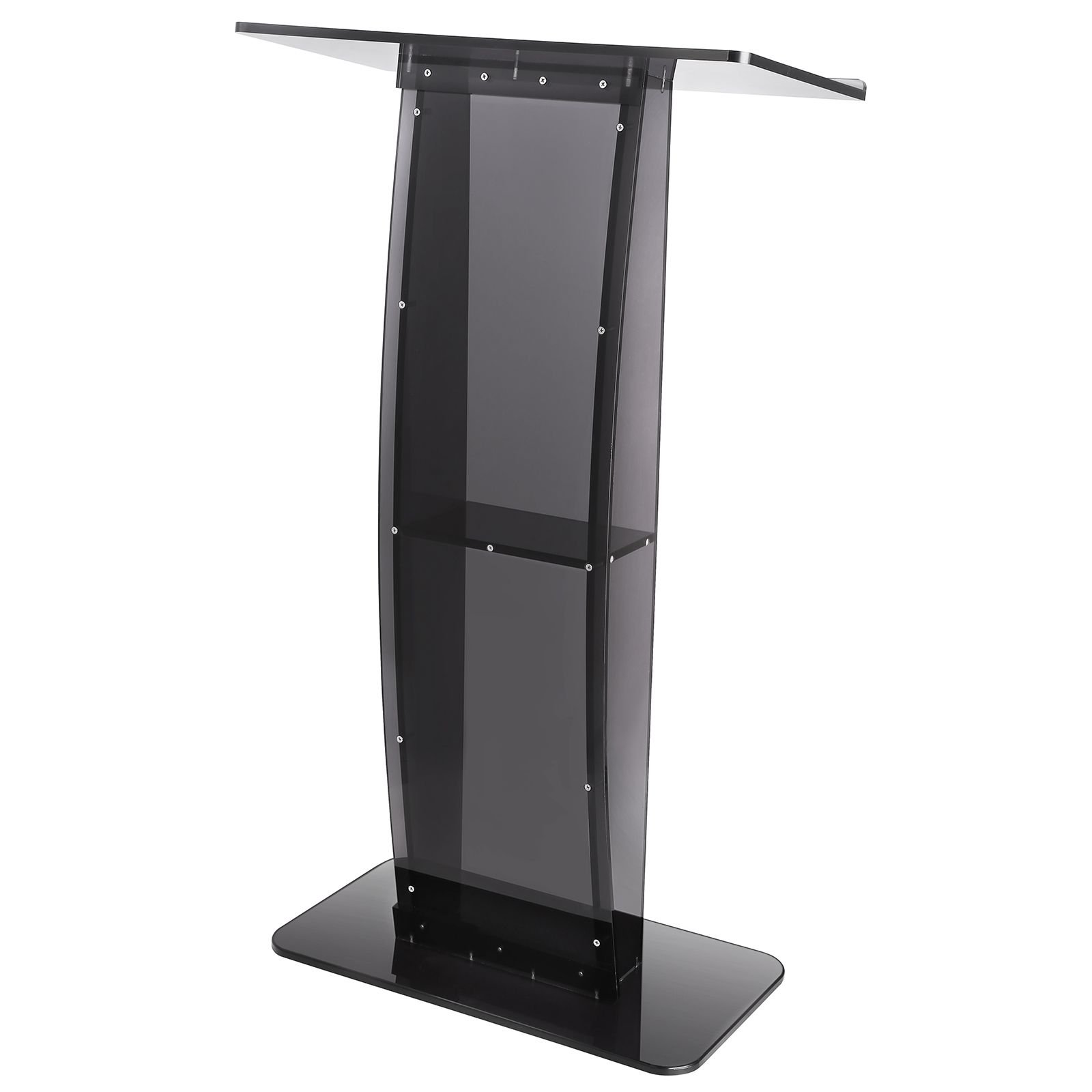 Acryl-podium, 119 Cm, Mit Großer Lesefläche Und Ablagefach, Schwarz, Für Kirche, Büro Oder Schule.