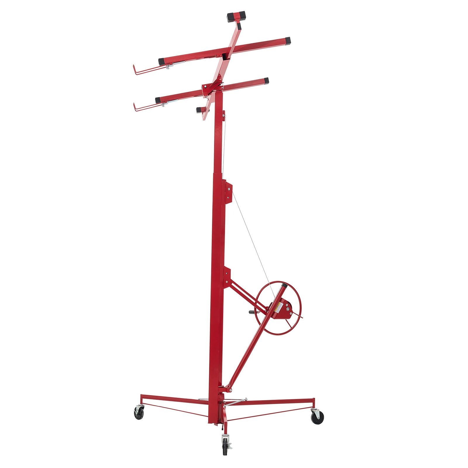 Gipskartonplattenheber 4877 Mm, 68 Kg Tragfähigkeit, Verstellbarer Teleskoparm, Feststellbare Räder, Zur Decken- Und Wandmontage (rot)