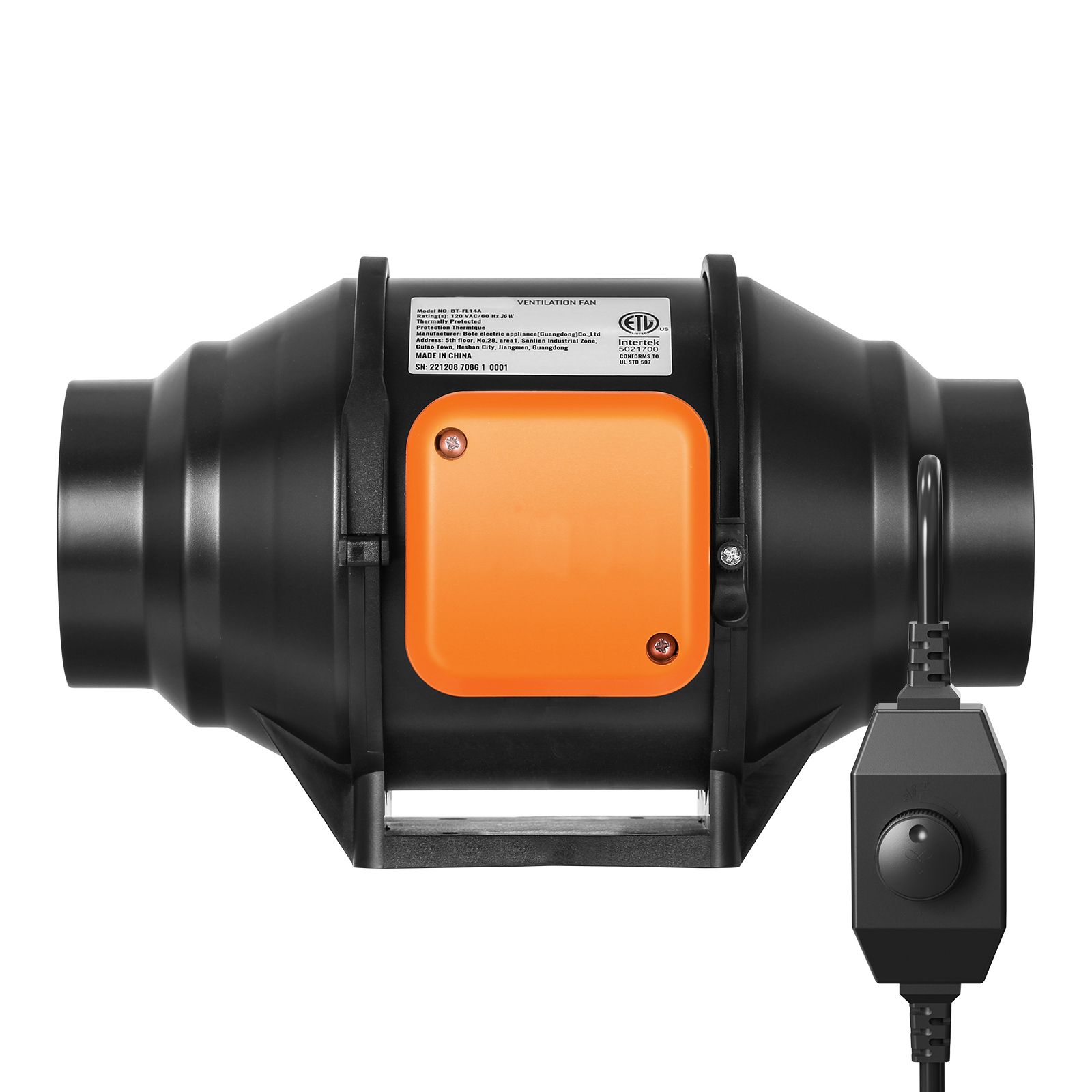 102-mm-rohrventilator, 129,7 Cfm, Mit Variabler Drehzahlregelung, Leiser Wechselstrommotor Für Belüftung Und Absaugung, Ideal Zur Steigerung Der Kühlung, Für Growzelte Und Hydrokulturen.