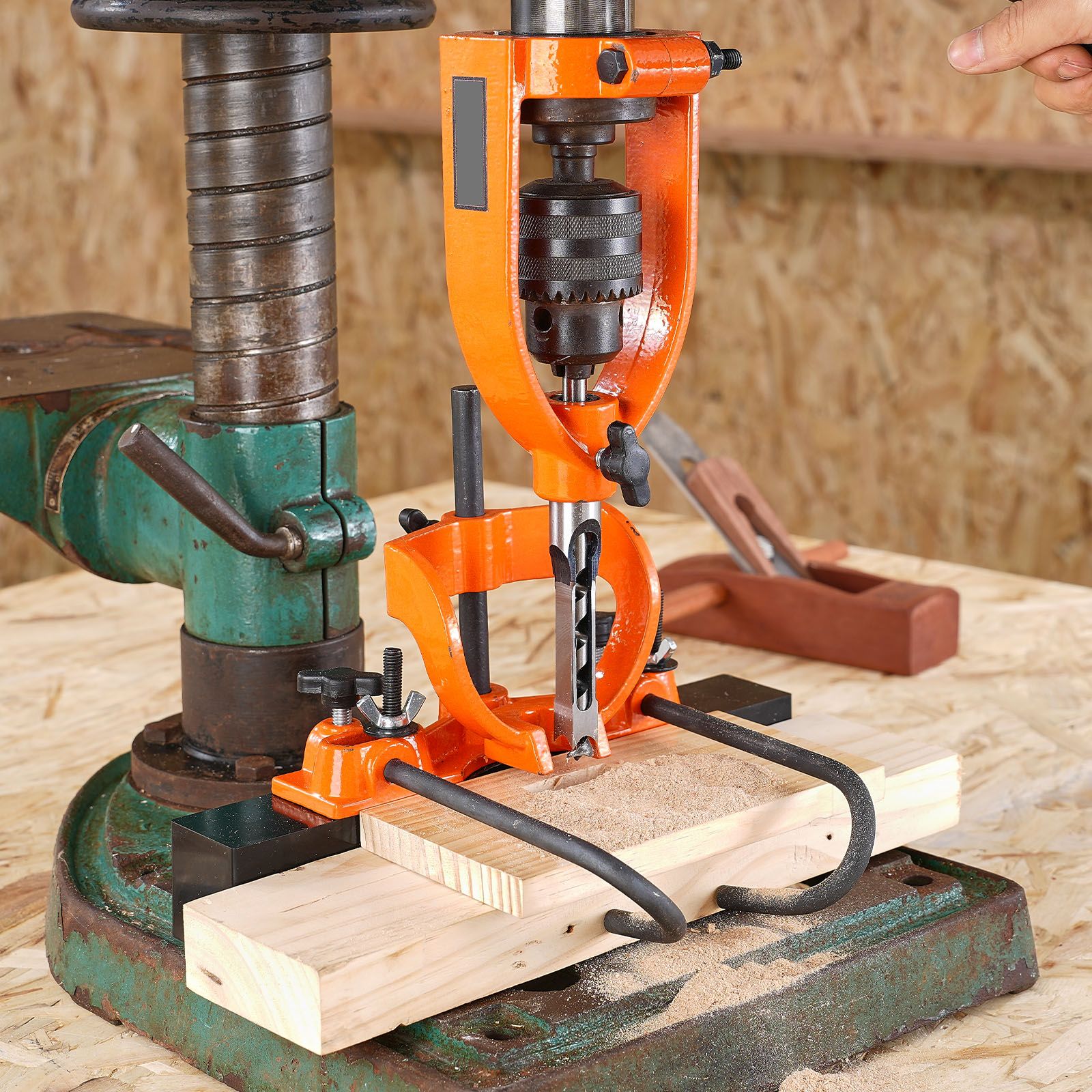Stemmwerkzeug Für Bohrmaschine, Set Mit 4 Stemmmeißeln Und 5 Steckschlüsseln, Für Tischler- Und Holzbearbeitungsarbeiten