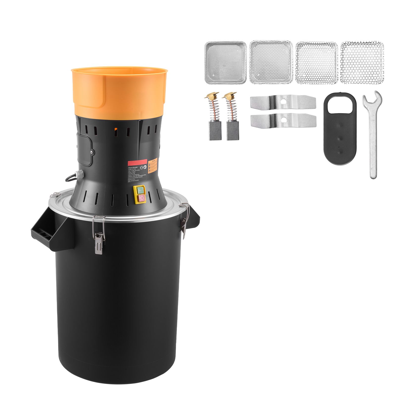 Elektrische Getreidemühle Mit 600 W Leistung, Gewerbliche Mühle Für Gewürze, Getreide, Kaffee, Mais Und Pfeffer, Mit Geschärften, Verzinkten Klingen Und Einem Fassungsvermögen Von 53 Litern.