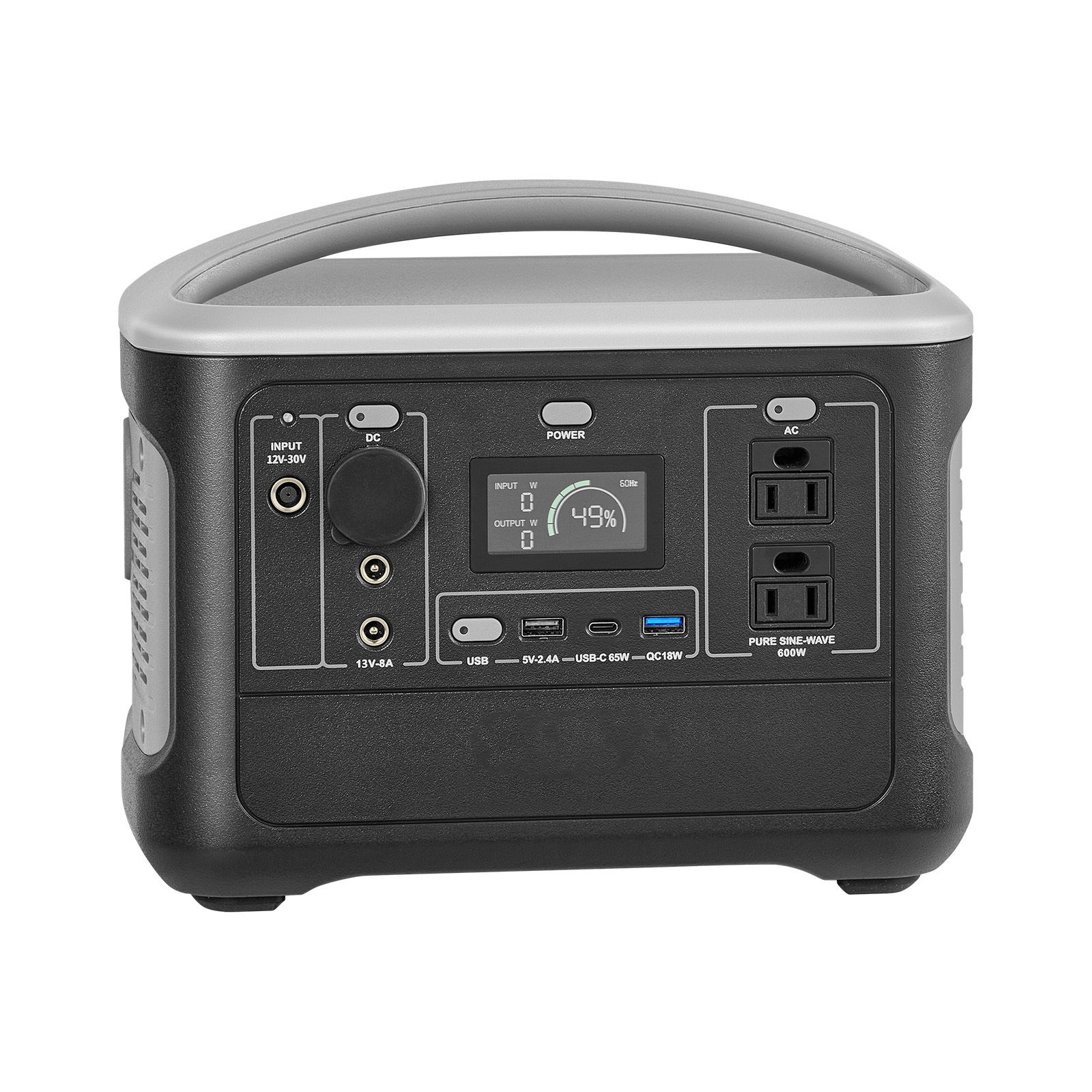 Tragbare 600-w-powerstation, 493-wh-lifepo4-akku, 7 Ausgänge, Notstromversorgung Für Zuhause, Camping, Wohnmobil (ohne Solarpanel)
