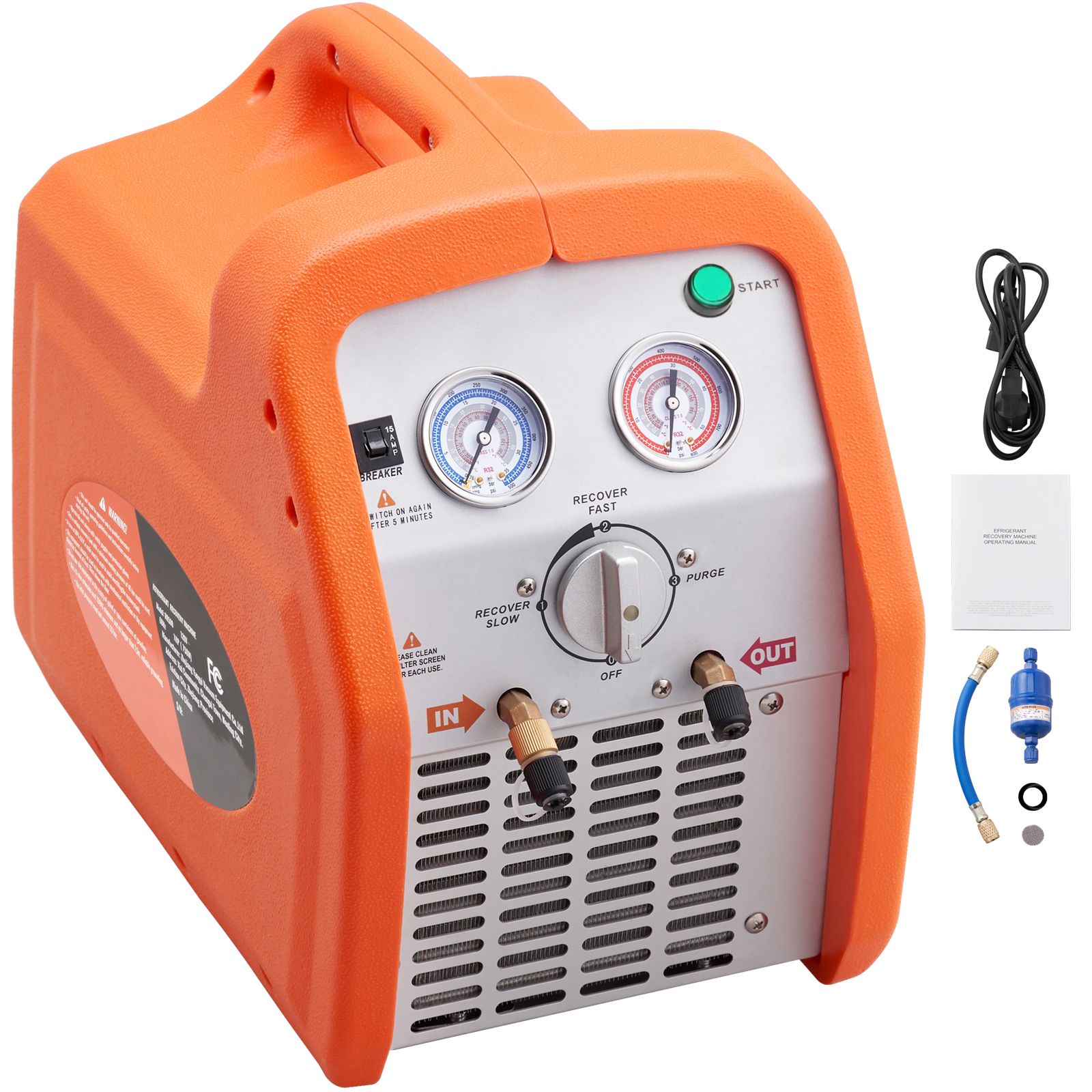 Ps Kältemittel-rückgewinnungsgerät, Tragbar, Zwei Zylinder, Hochdruckschutz, 220-240 V 50 Hz, Für Dampf Und Flüssigkeit, Kfz-klimaanlagen.
