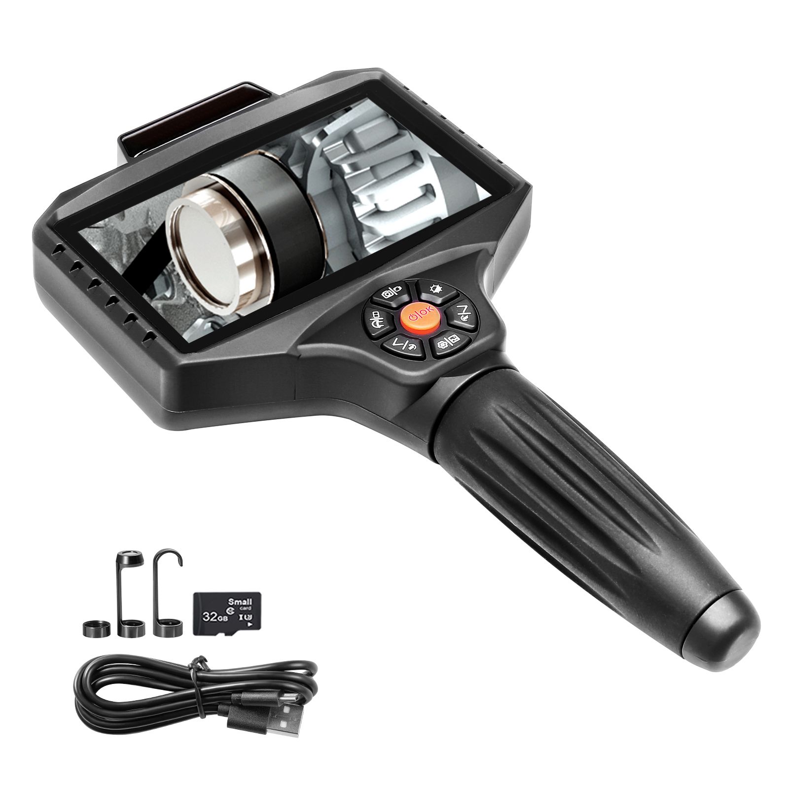 Inspektionskamera Mit Drei Objektiven Und Beleuchtung, 12,7 Cm Ips-bildschirm, Industrieendoskop, 8-facher Zoom, Hd 1080p, Split-screen, 10 Leds, Für Die Automobil- Und Sanitärbranche (5 M)