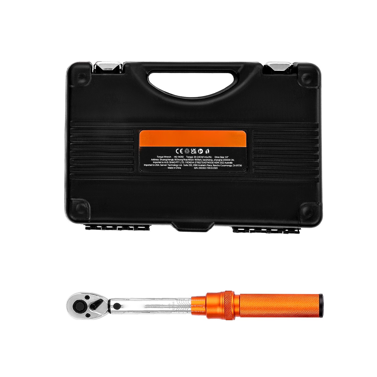 1/4"-drehmomentschlüssel Mit Ratschenfunktion, 20–240 Lbf-in / 2,3–27,1 Nm, Bidirektional Und Mit Zwei Skalen, ±3 % Genauigkeit, 72 Zähne, Inklusive Bits, Steckschlüsseln, Adaptern Und Verlängerung, O