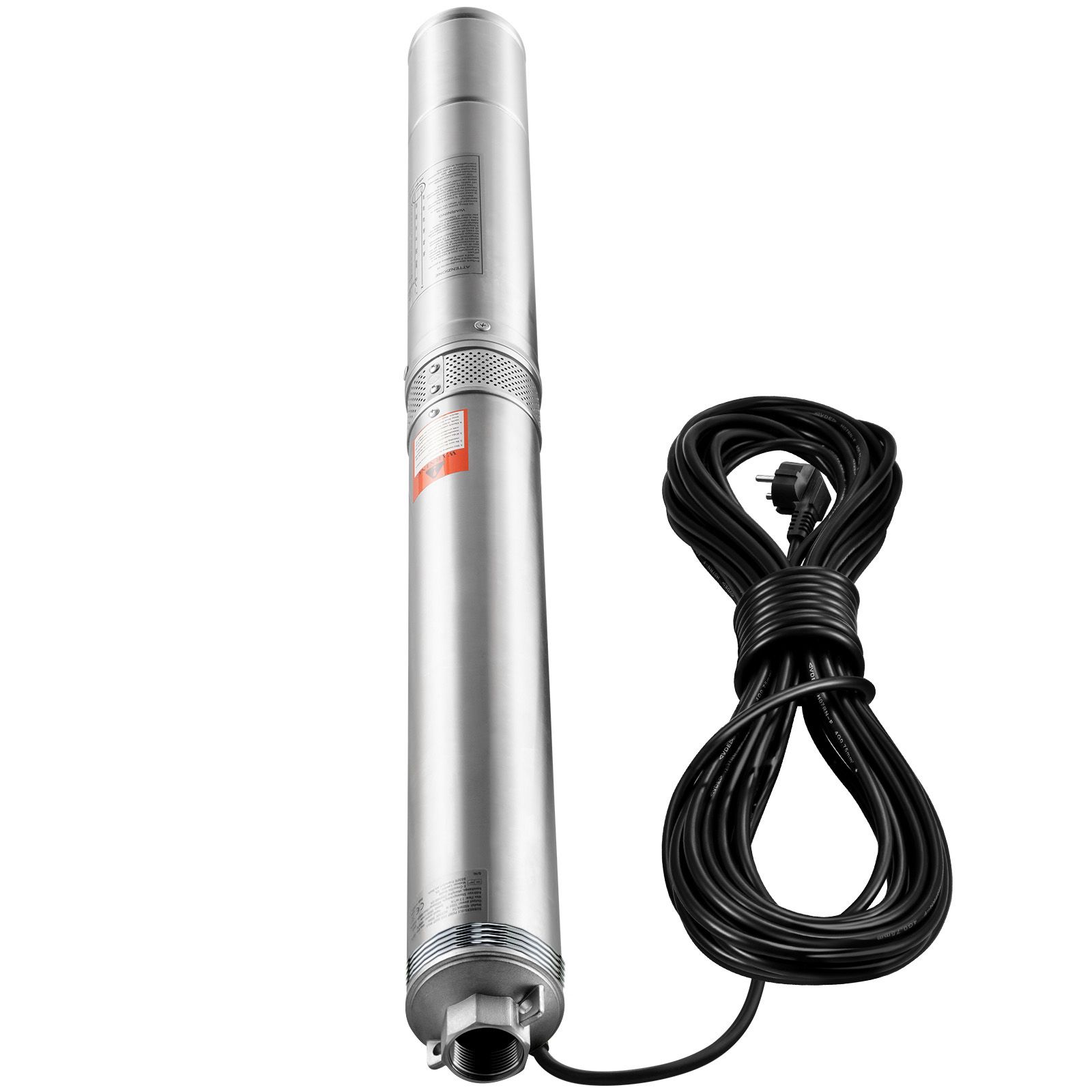 Tauchpumpe Für Bohrlöcher, 1100 W, 230 V, 50 Hz, Max. Fördermenge 7,1 M³/h, Max. Förderhöhe 105 M, 19,4 M Kabel, Edelstahl, Für Industrie Und Haushalt, Wasserdicht Nach Ip68.