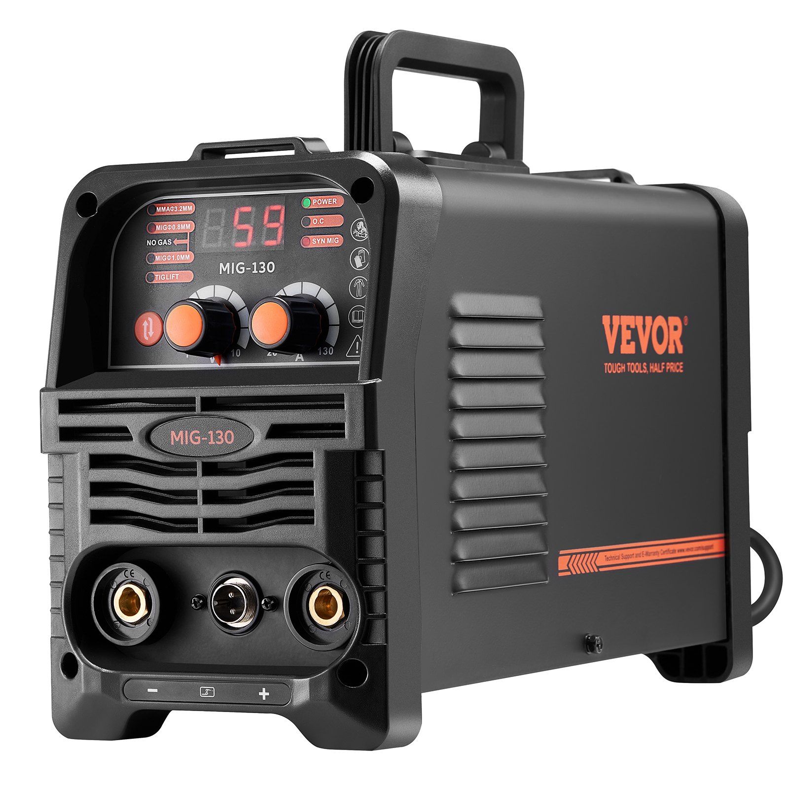 Mig 130a Schweißgerät, 3-in-1 Mig/stick/tig-gerät Mit Igbt-technologie, Digitalanzeige, Tragbar Und Synergistisch.