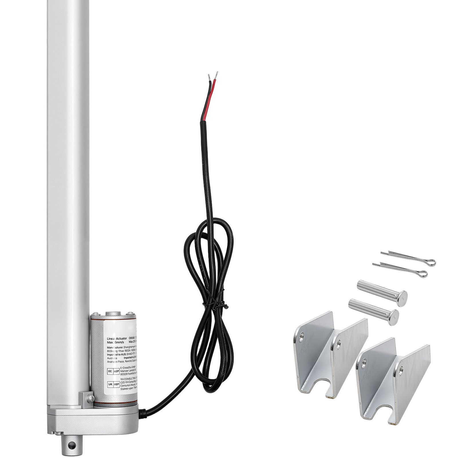 12-v-elektroantrieb, 250 Mm Hub, 15 Mm/s Geschwindigkeit, 1000 N Kraft, Schutzart Ip54 Mit Montagehalterungen Zum Heben Von Stühlen, Türen Und Fenstern.