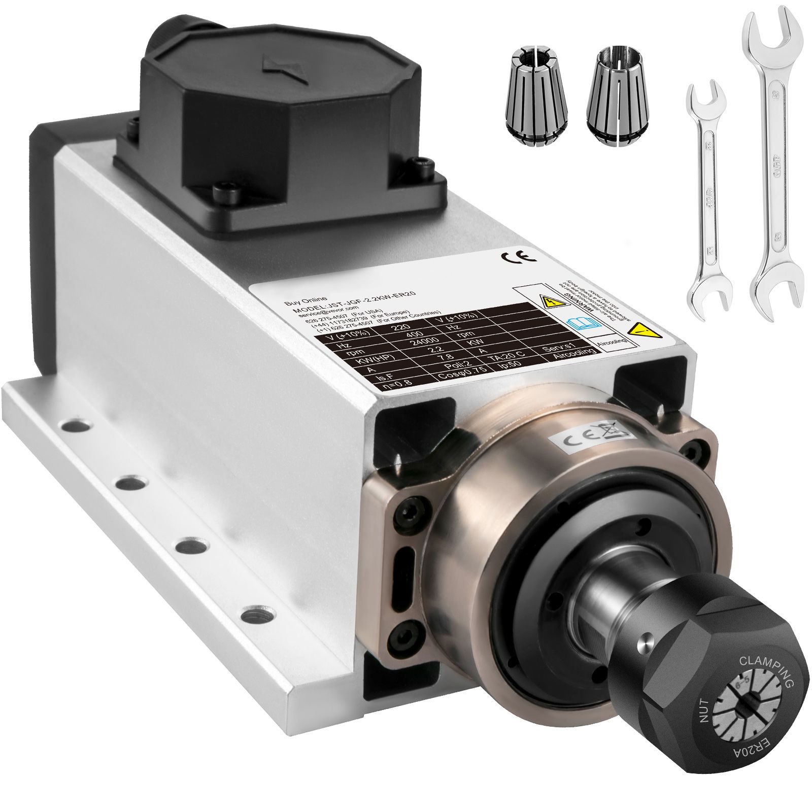 2,2 Kw Luftgekühlter Spindelmotor, 220 V, 22000 U/min, Er20 Spannzange, Für Cnc-fräsmaschine