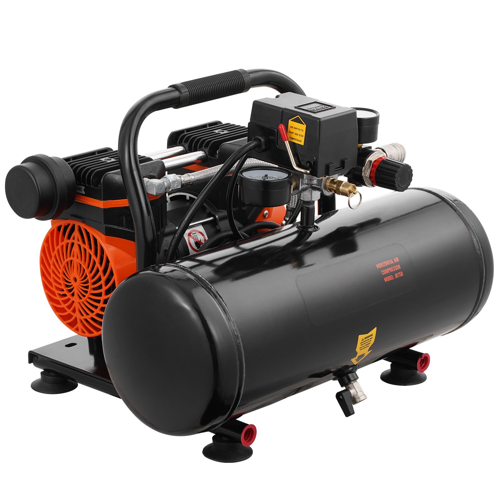 2-gallonen-luftkompressor, 1 Ps, 2,5 Cfm, 8 Bar, 120 Psi, Leise 81 Db, Ölfrei, Tragbar, Für Autowartung, Reifenaufpumpen, Lackieren.
