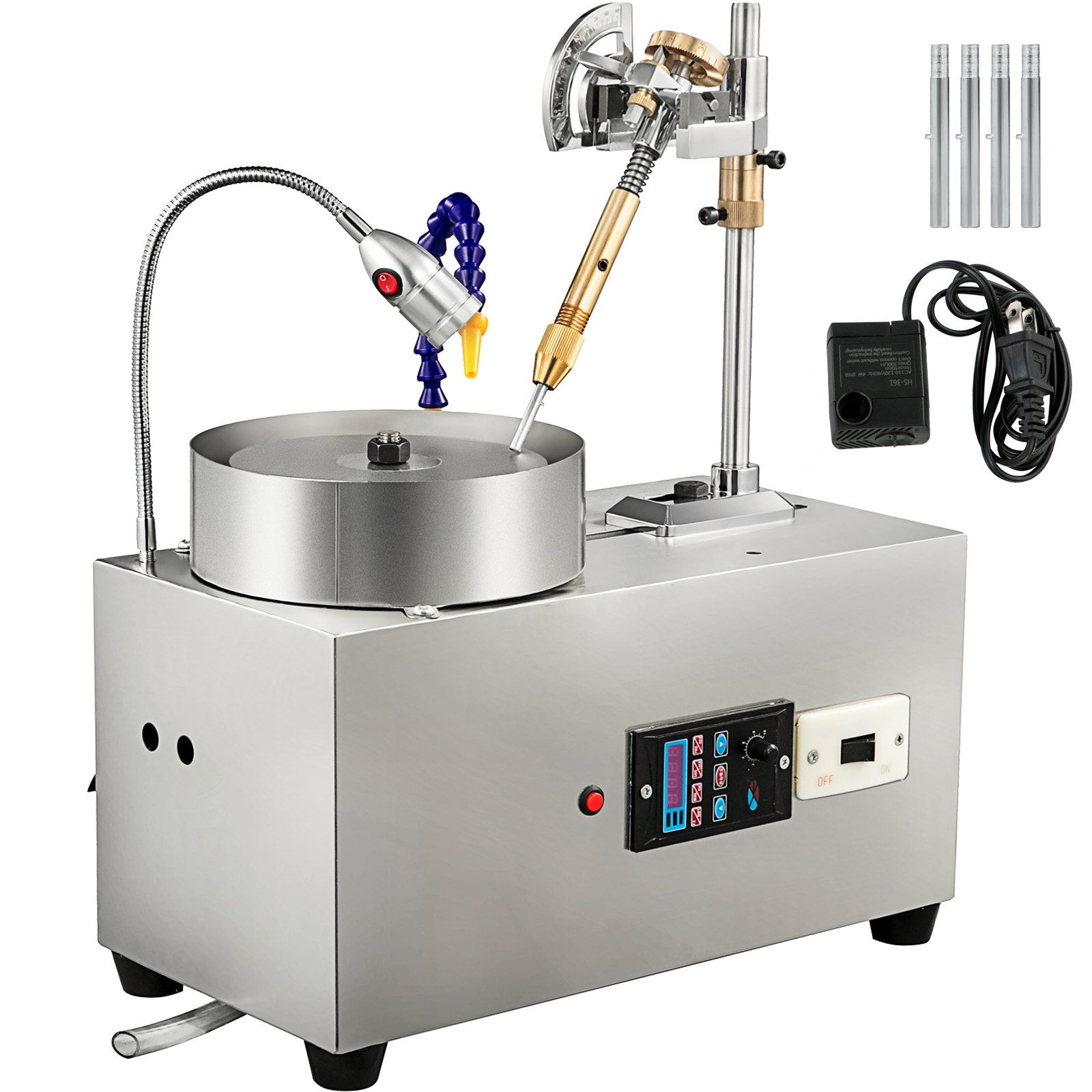 6-zoll-steinschleifmaschine, Schmuckpoliermaschine, Lapidarschleifer Mit Wasserpumpe Und Mechanischem Griff Für Edelsteine, Jade Und Schmucksteine.