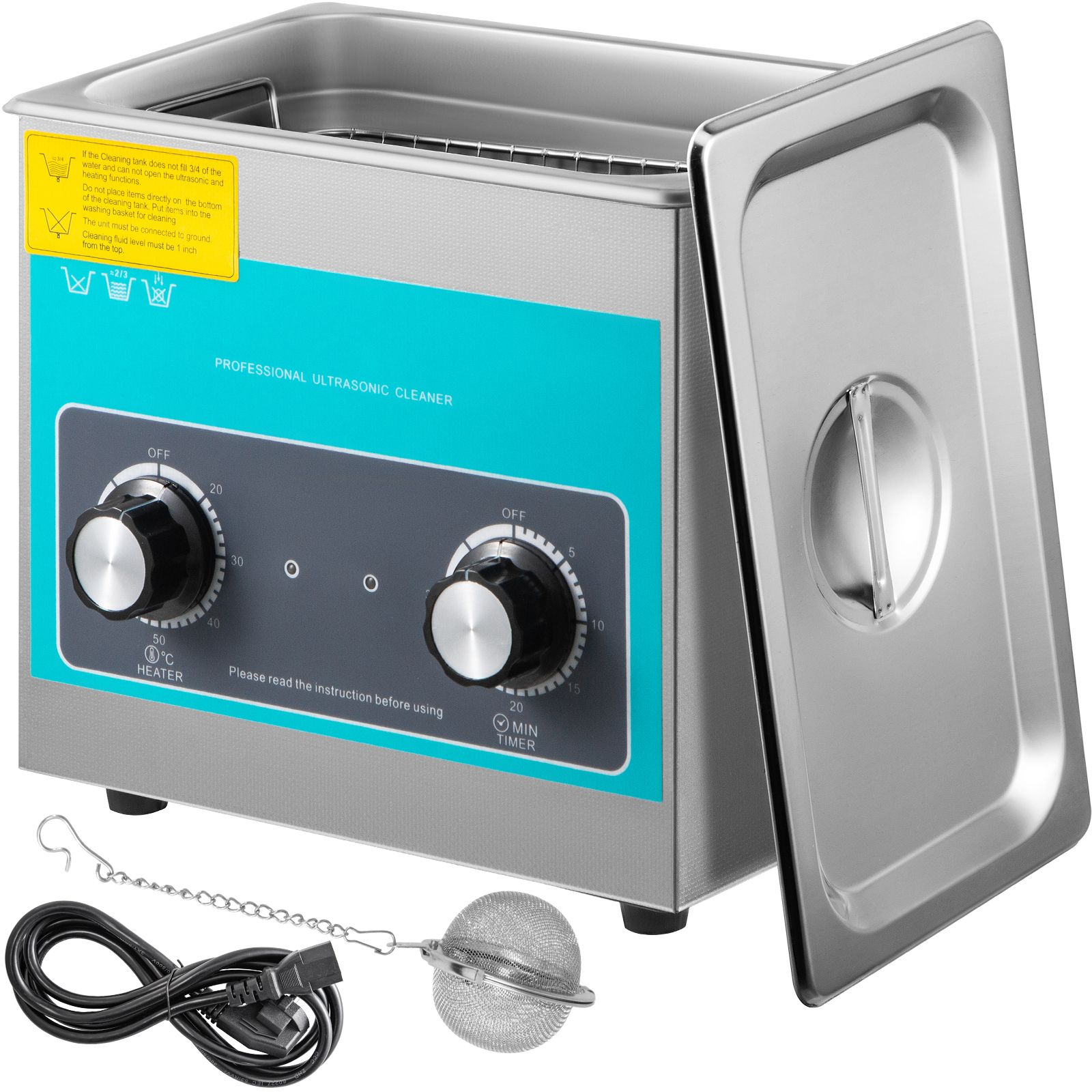 3-liter-ultraschallreiniger (40 Khz) Mit Tastensteuerung, Edelstahl 304, Heizfunktion Und Timer Für Schmuck, Brillen Und Uhren