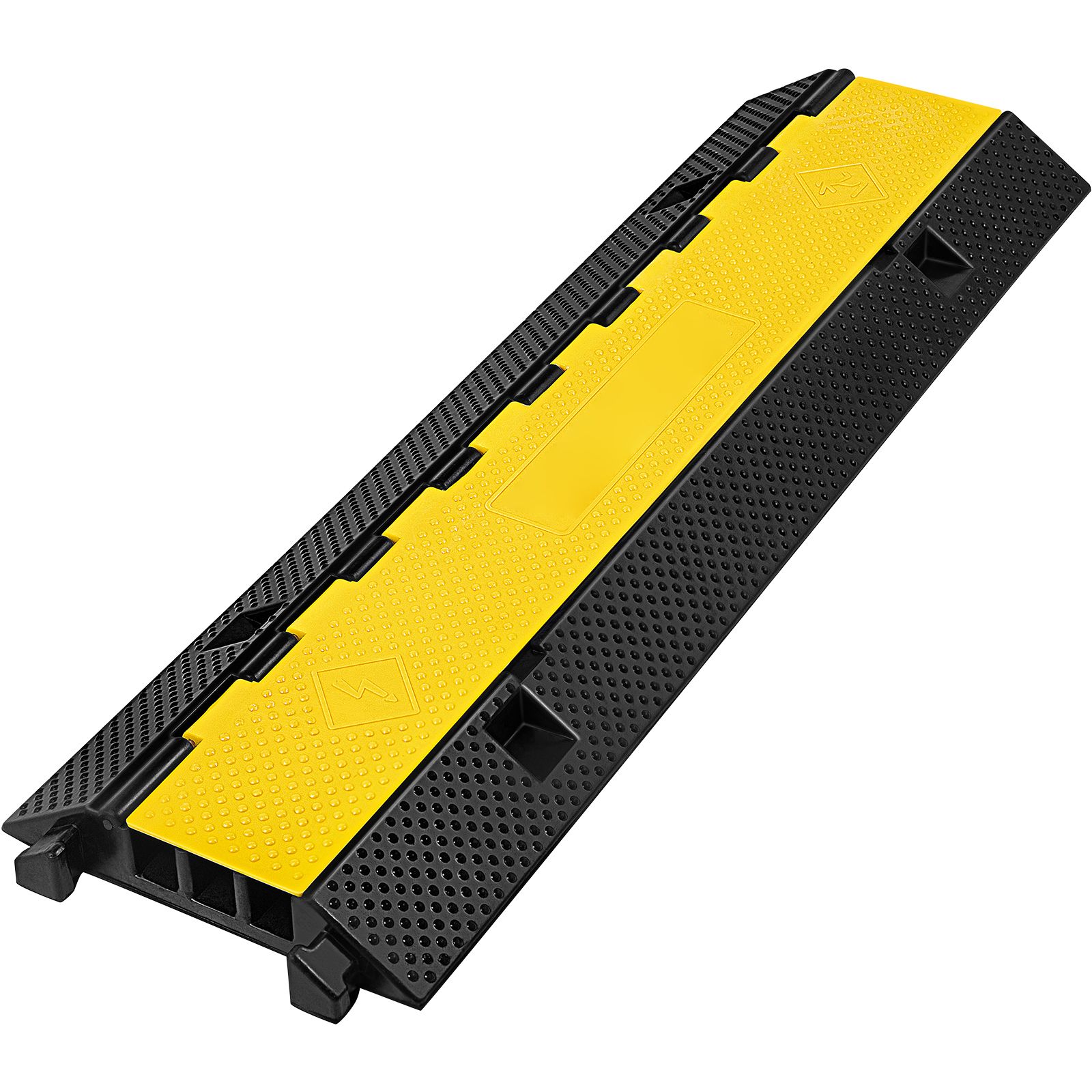 3-kanal-kabelschutz Aus Gummi, 103x30x5,5 Cm, Robust Für Fahrzeugüberfahrten, Kabel- Und Rohrschutzrampe.