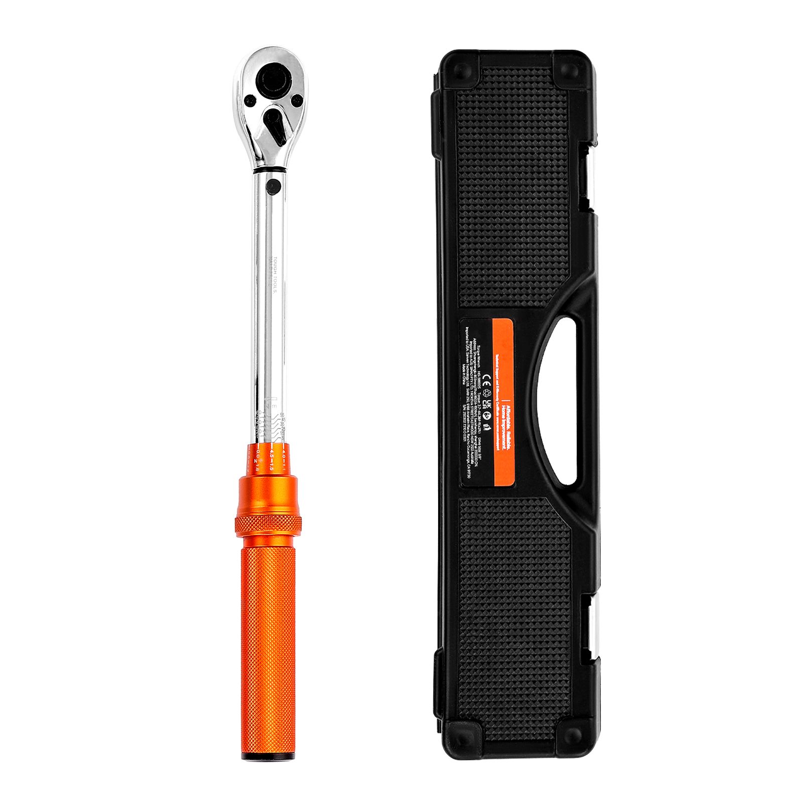 3/8"-drehmomentschlüssel, 5-60 Nm, Bidirektional, ±3% Genauigkeit, Mit Steckschlüsseln, Bits, Verlängerung Und Zündkerzensteckschlüsseln, Orange.