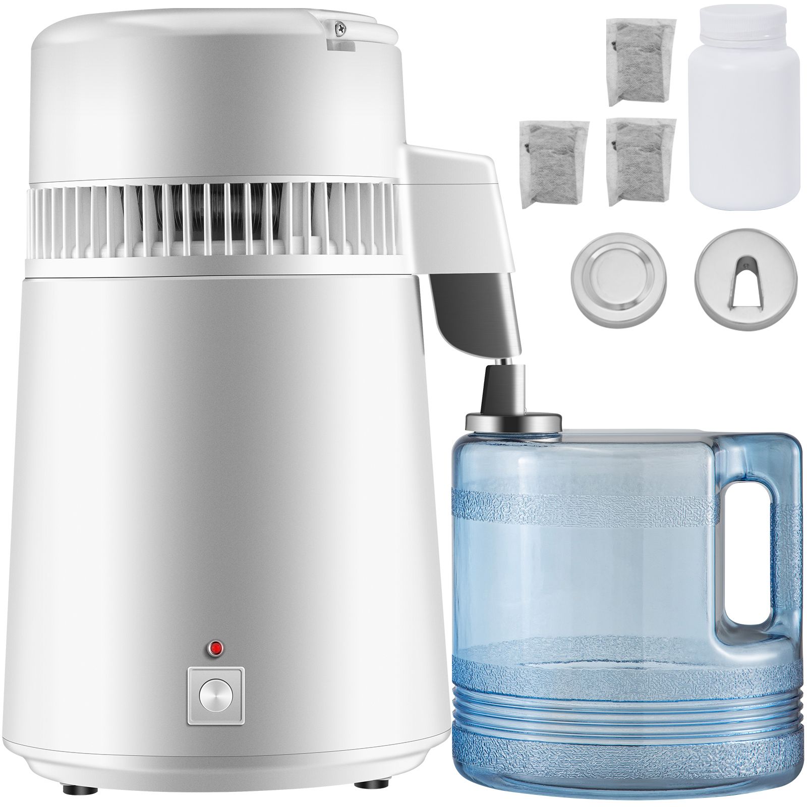 4-liter-edelstahl-wasserdestilliergerät Mit 750 W Leistung Und Auffangflasche, Ideal Für Büros Und Haushalte.